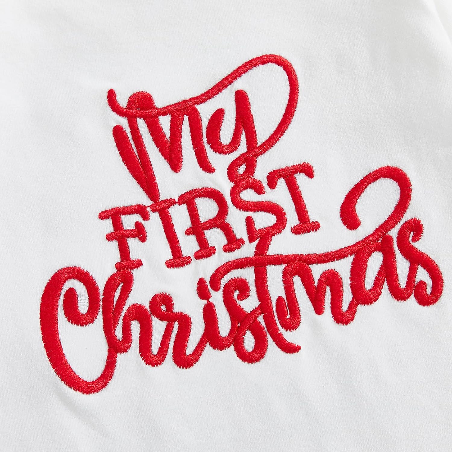 First Christmas Baby Girl Outfit Newborn Infant Long Sleeve Ruffle Romper + Headband 2Pcs Winter Clothes - Image 5