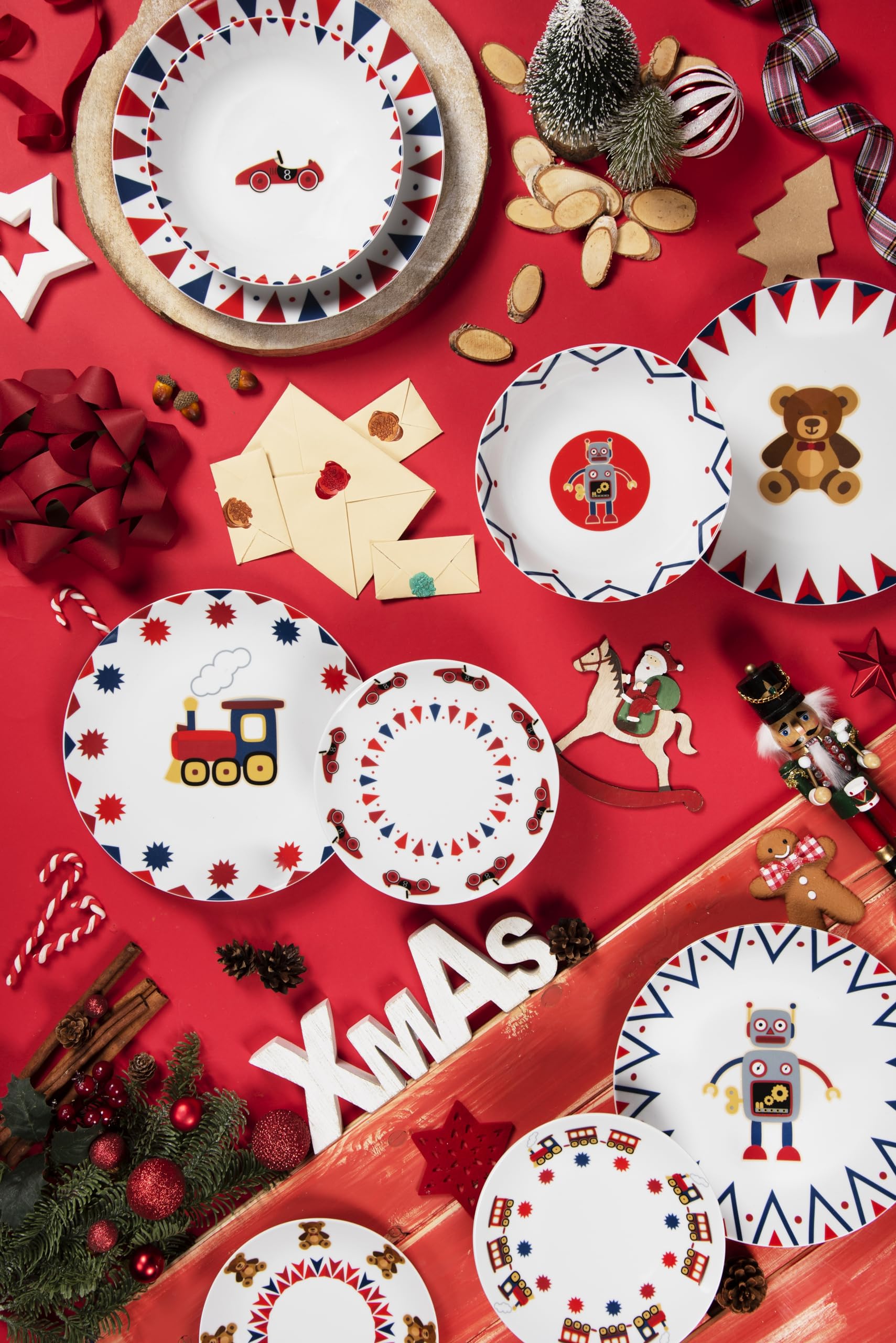 Excelsa Toy History Serivzio 12 Piatti, Porcellana, 4 Persone