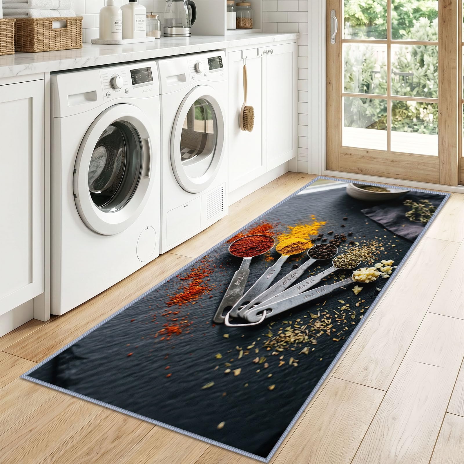 Motyw kuchenny przyprawy dywan korytarz można prać w pralce 80x240cm