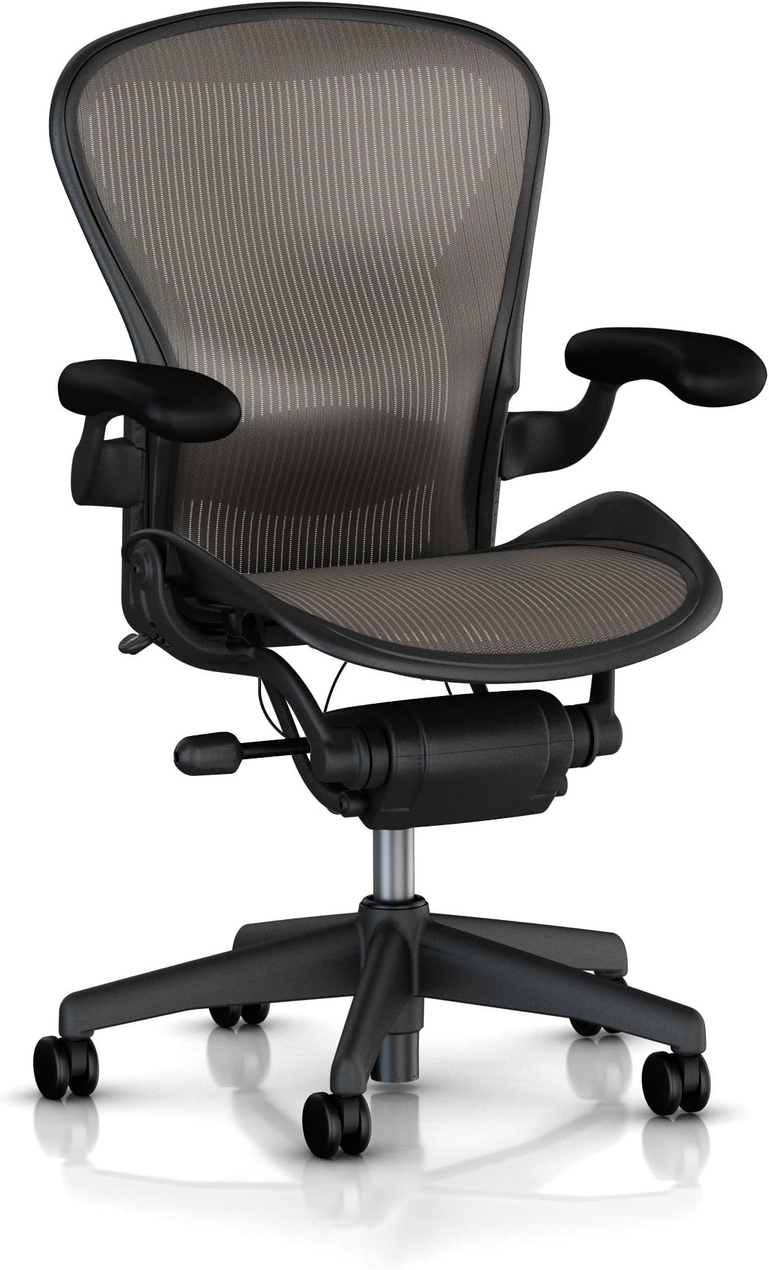 Aeron(R Chair Highly Adjustable Model with Graphite Frame Classic Lead with Lumbar Support Size B