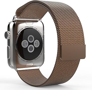 MoKo Bracelet de Remplacement Milanais pour AppleWatch, en Acier  Inoxydable, avec Fermeture magnétique pour Apple Watch 38mm(Compatible avec  2016 Nouvel Watch Series 2), Café : Amazon.fr: High-Tech