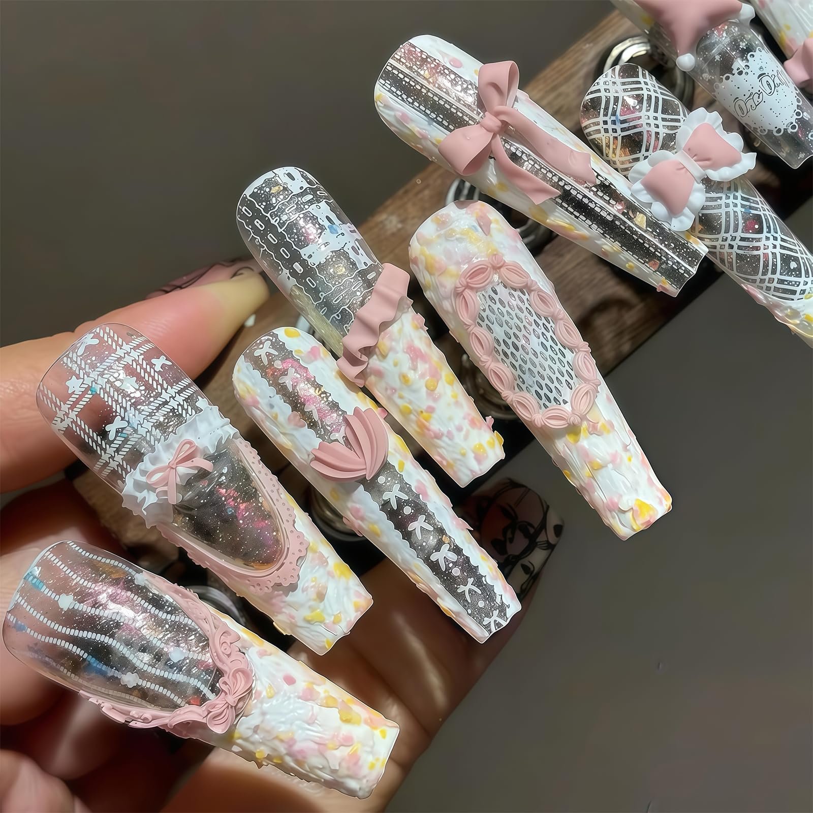 Silikon Stampi per Unghie 3D, Crema Pizzo Design Unghie, Charms Unghie Strumenti in Silicone, Decorazioni per Unghie Accessori per Nail Art
