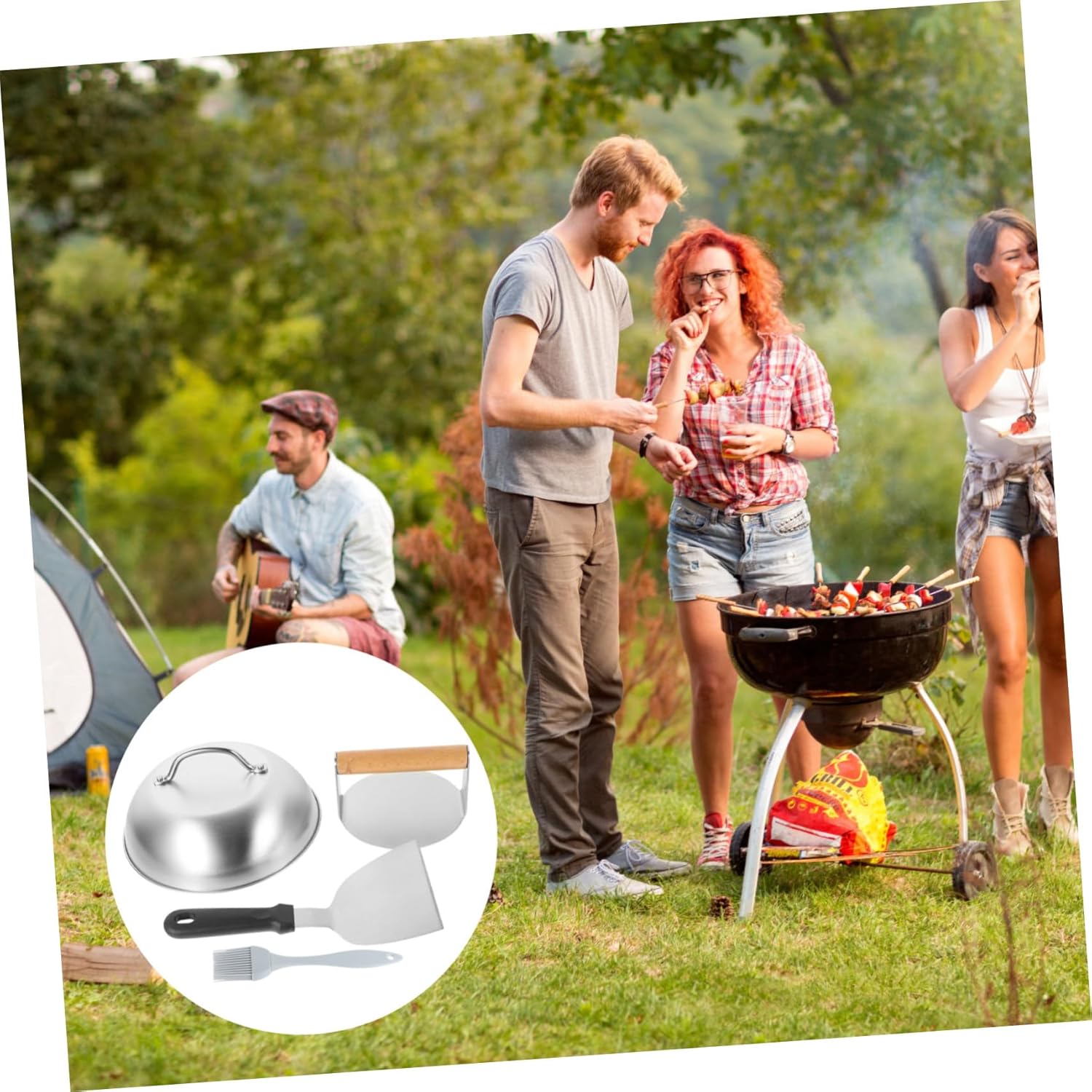 1set Stainless Steel Burger Patty Press Tool for Outdoor BBQ Hamburger Maker Handle Meat Press for Cooking for Grilling and Barbecues