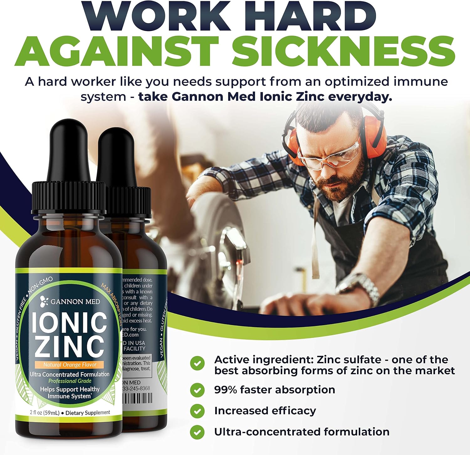 Zinc Supplements - Immunity + Skin + Reproductive Health Minerals - Zinc Chelate Immune Booster for Kids & Adults (Ionic Zinc, Liquid Drops) (Single)