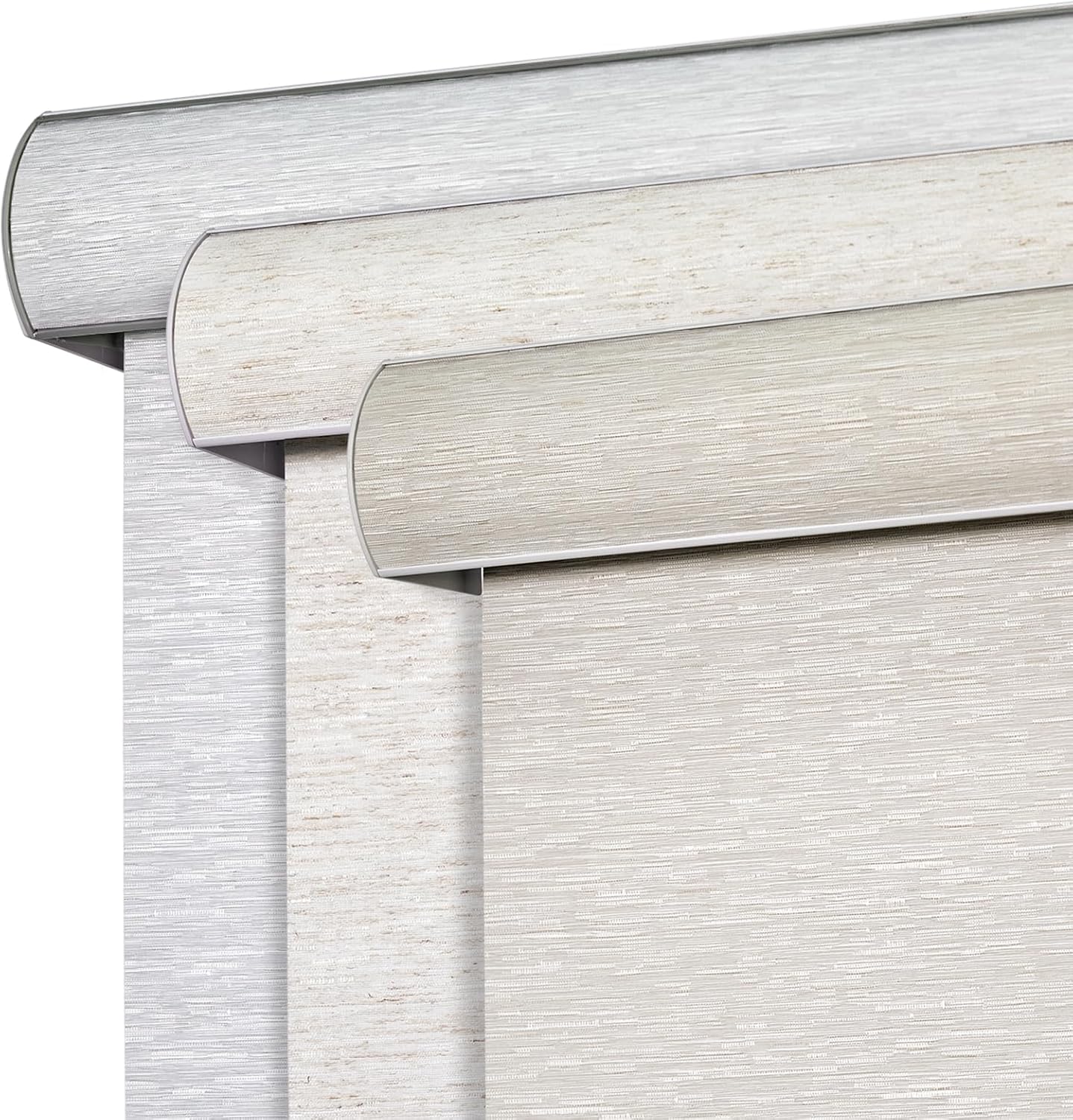 Joydeco Natural Woven Roller Shades for Indoor Windows, Cordless Blackout Blinds with Curved Valance, Thermal Insulated UV Protection Privacy Window Shades for Home and Office (Beige,36" W x 72" H) Beige 36"W x 72"H