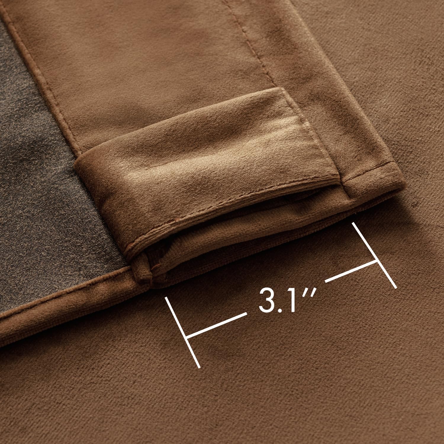 Woaboy Back Tab & Rod Pocket Velvet Curtains 102 Inches Long 2 Panels Set, Brown Classical Thermal Insulated Light Blocking Floor to Ceiling Window Drapes for Bedroom Living Room Privacy