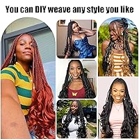 Vista 4 de Cabello rizado francés trenzado de 10 pulgadas, color 33, cabello rizado preestirado, 8 paquetes de trenzas de ganchillo para trenzas de caja