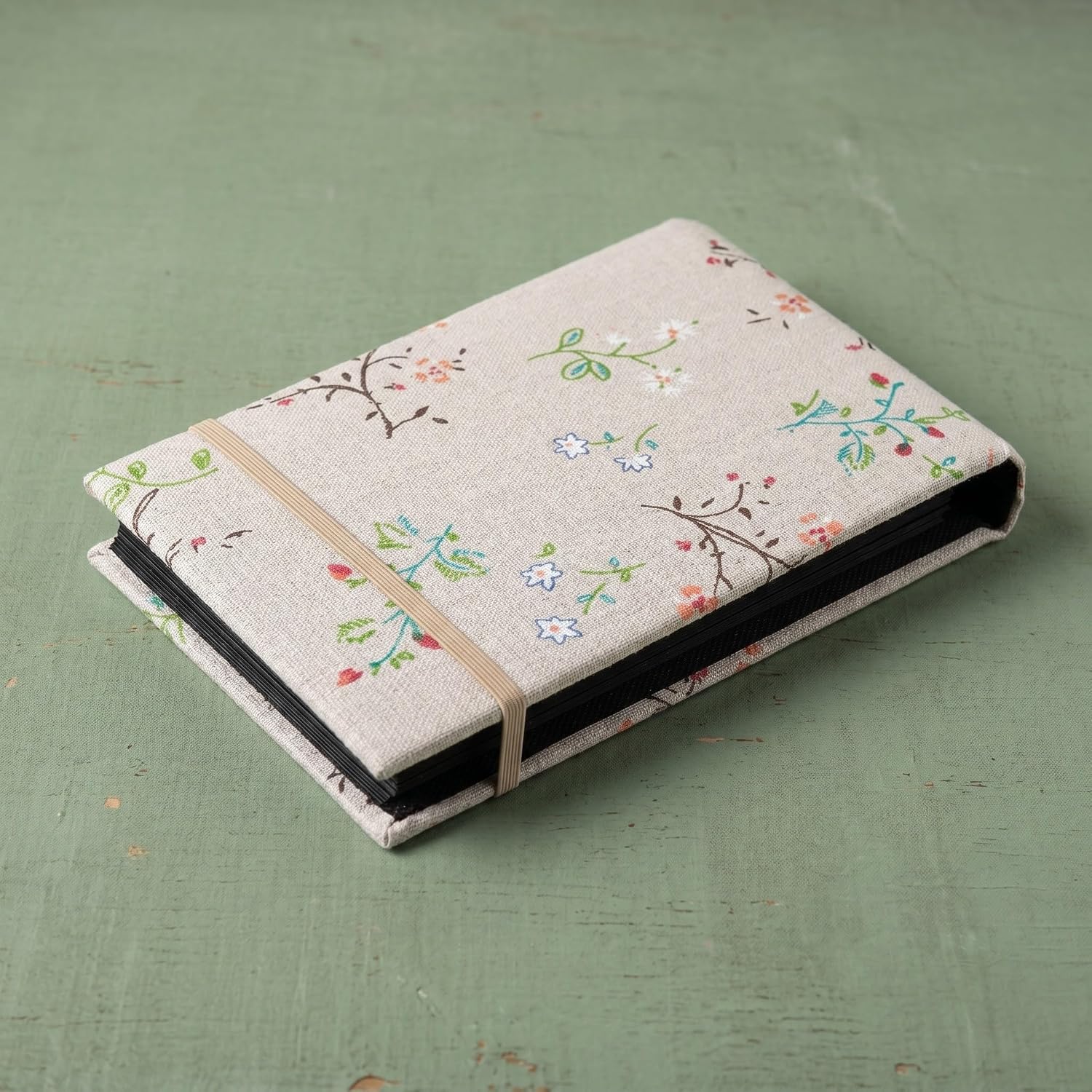 Toddmomy Photo Album for 4x6 Inch Pictures - Flower Linen Cover Photo Book, Hold 100 Pictures, for Family Anniversaries Baby Wedding Travel Vacations
