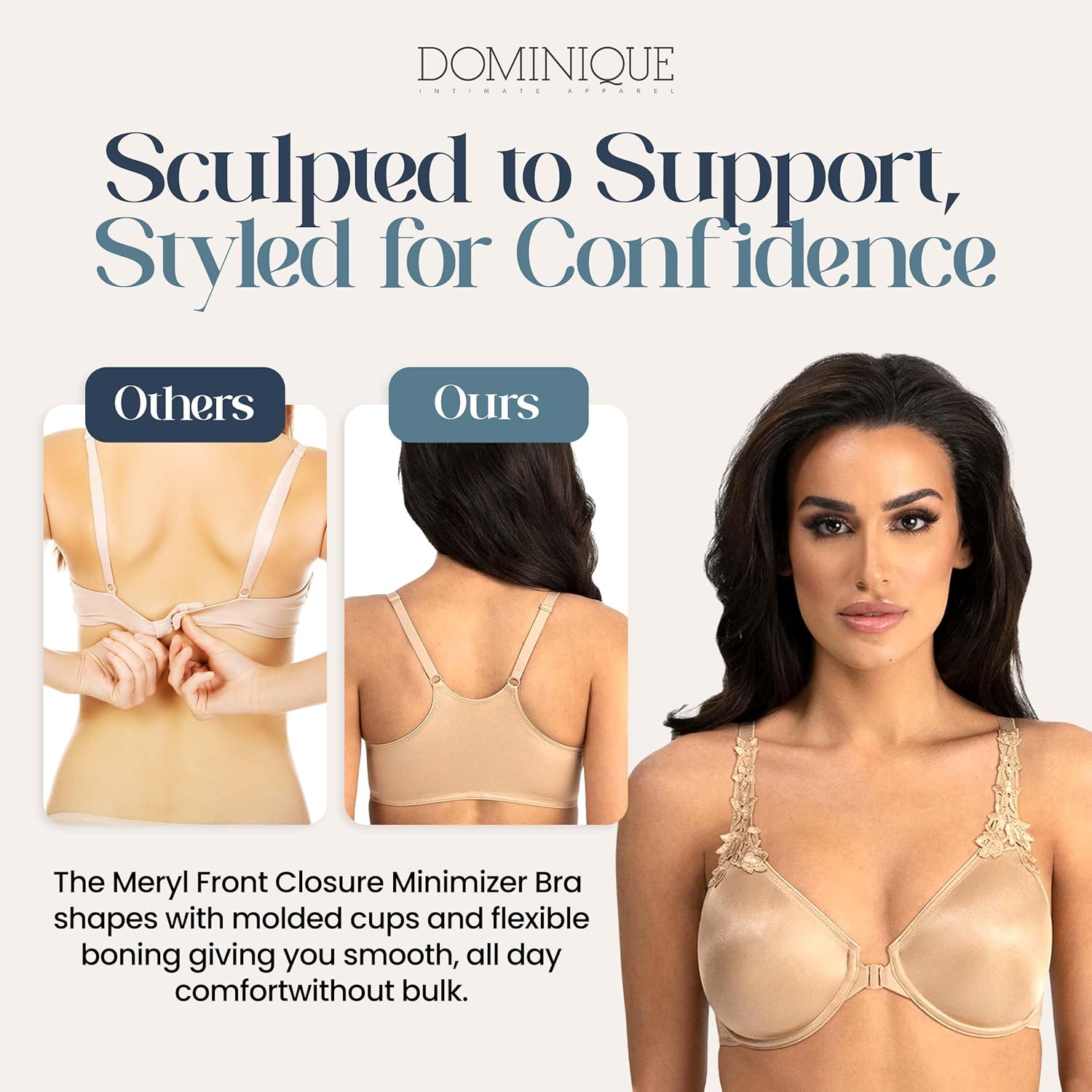 Dominique Women's Meryl Front Closure Minimizer Bra