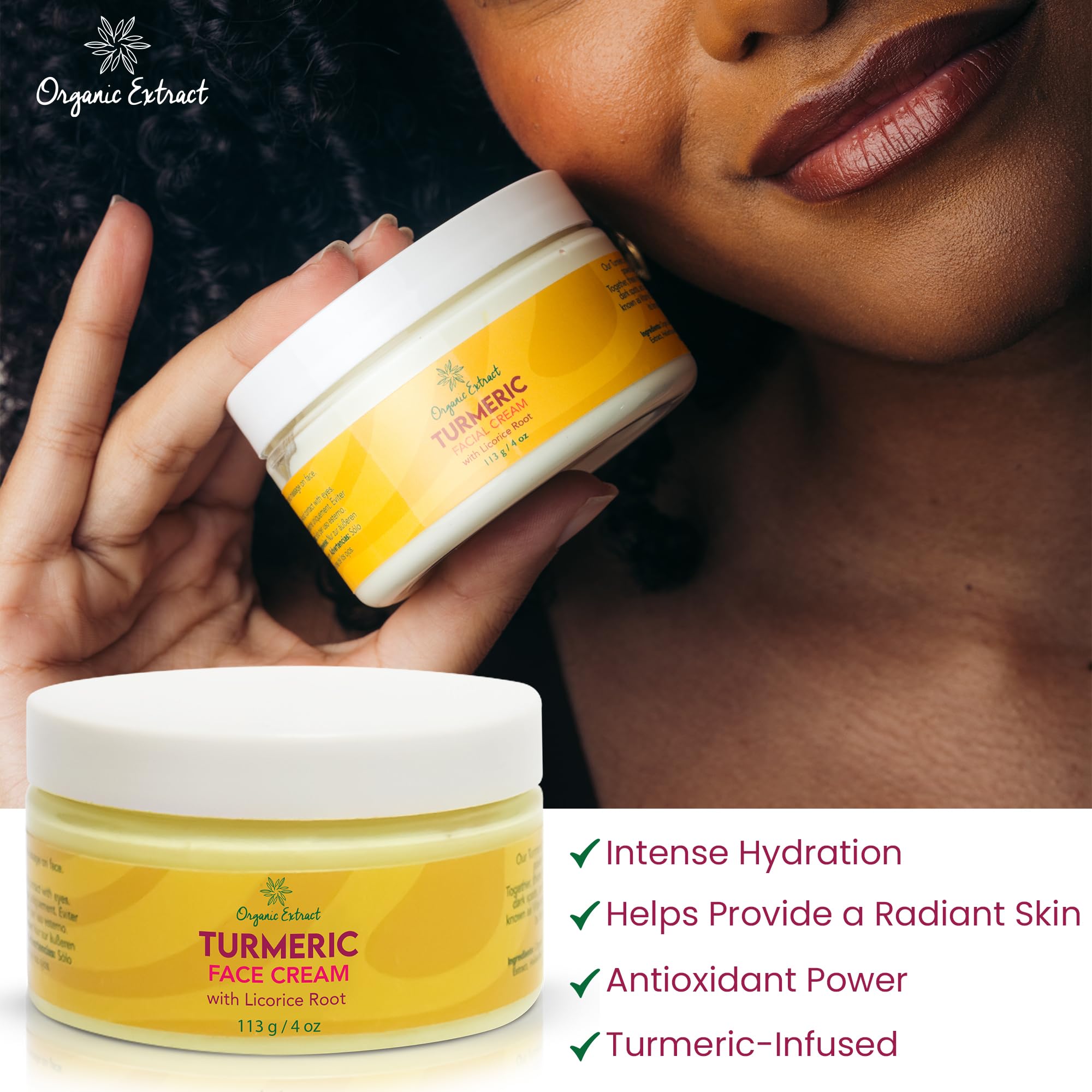 Amazon.com: ORGANIC EXTRACT Turmeric Brightening Face Cream - 4 fl