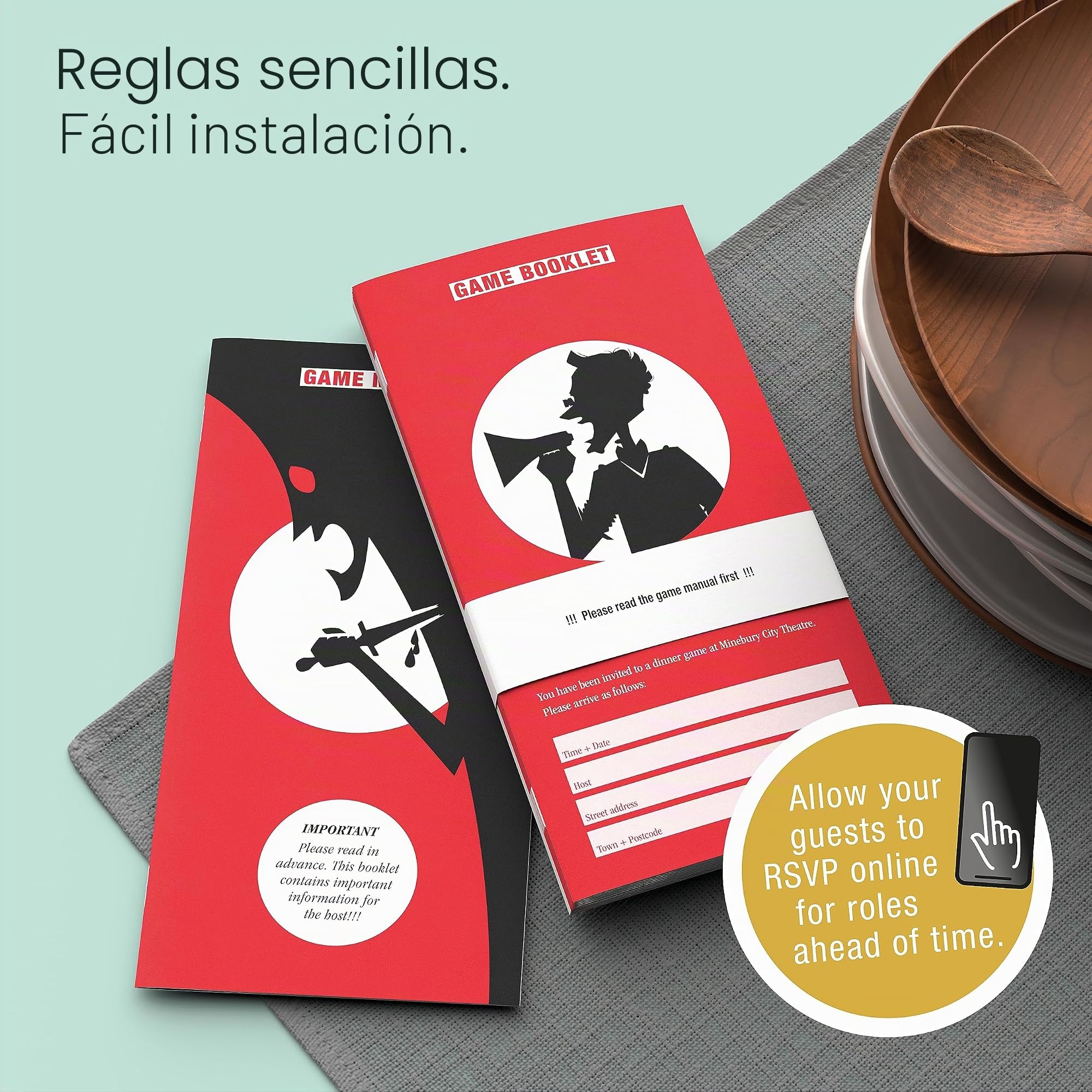 Culinario Mortale Deadly Fame - Un Juego Moderno de Cena misteriosa de Asesinato para 5-8 Jugadores