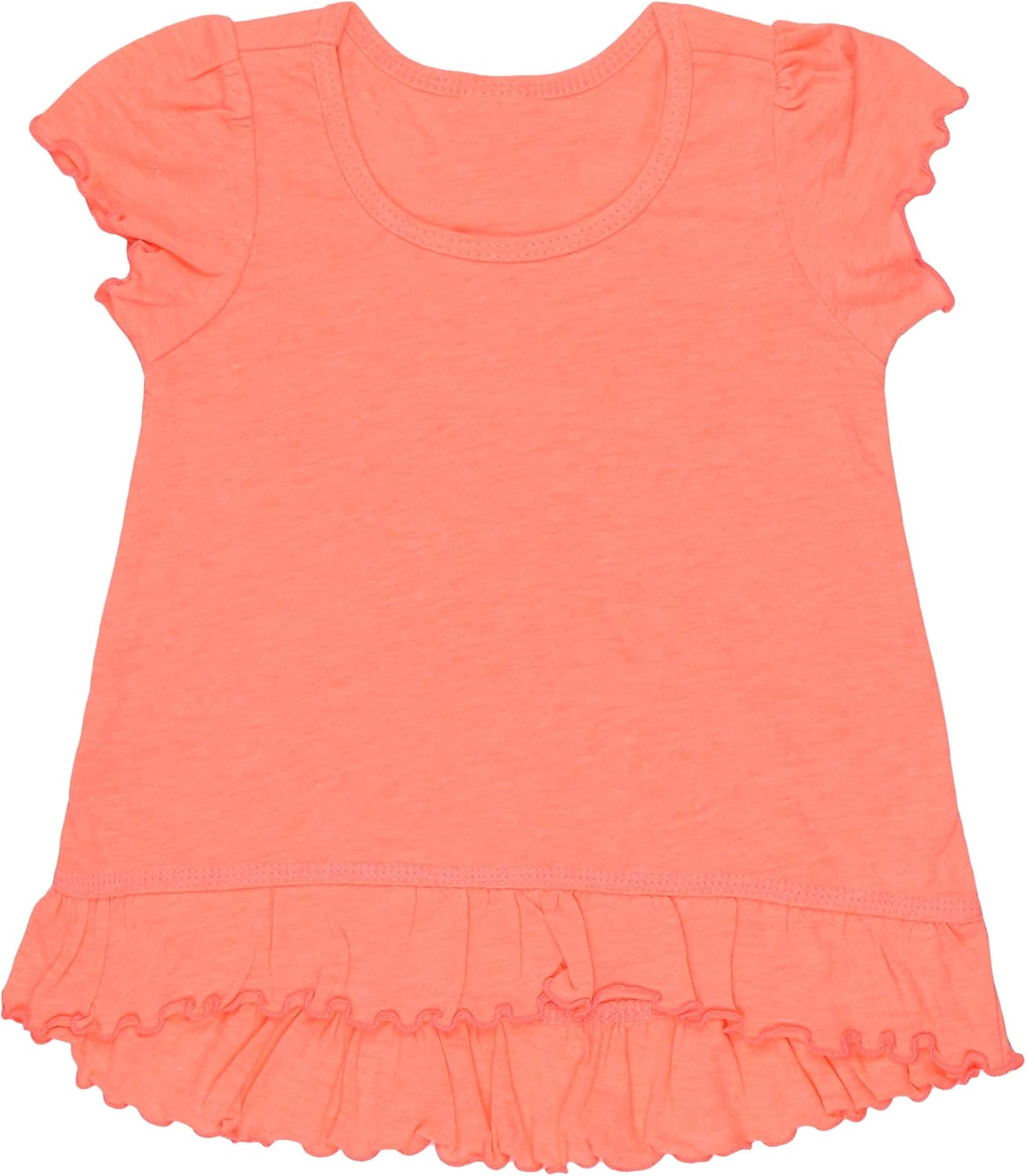 ToBeInStyle Infant Girls' Sheer Jersey High Low Flutter Blouse