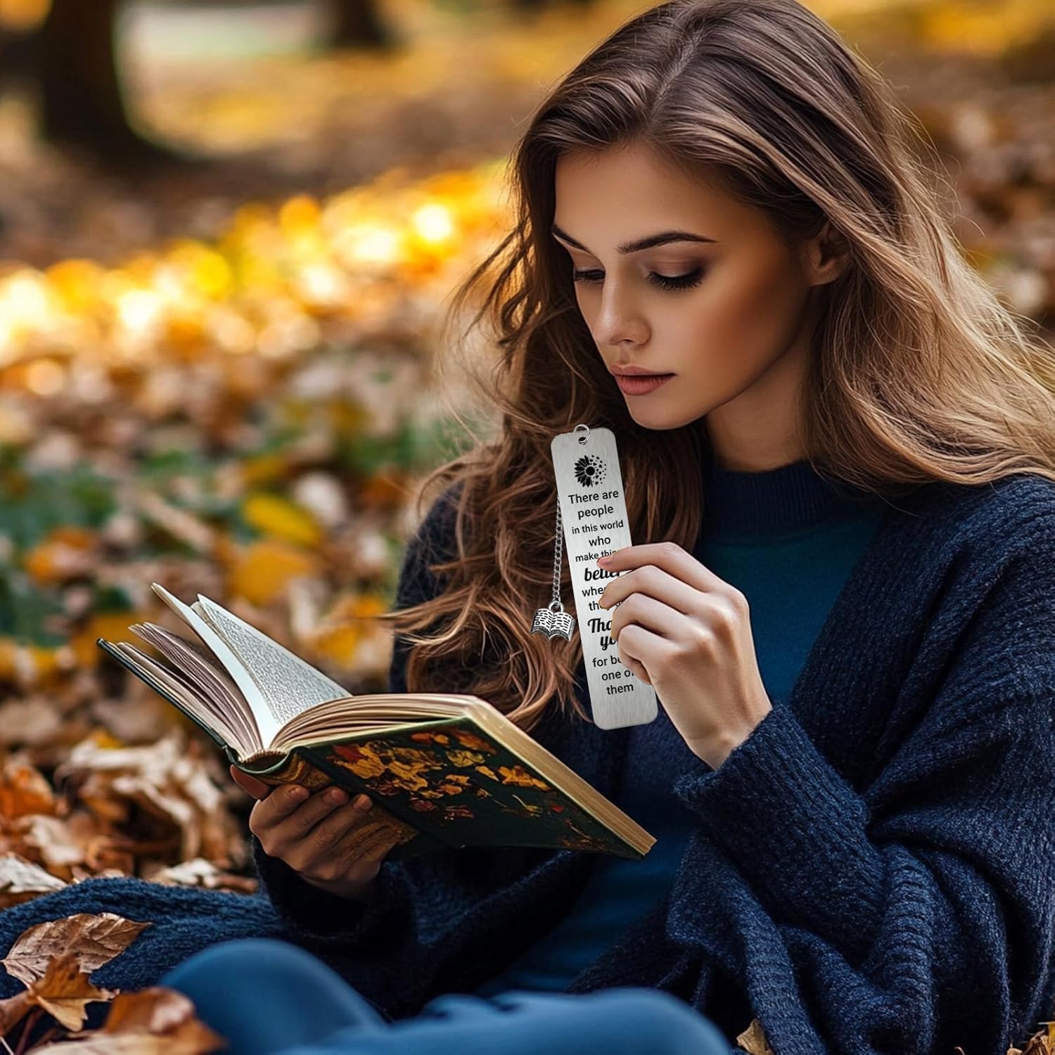 Bookmarks for Women Book Lovers, Thank You for Being One of Them Metal Bookmark Gifts for Teacher Friend Back to School Book Marks for Reading Men - Image 5