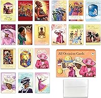 Vista 8 de Caja surtida de tarjetas de felicitación afroamericanas, 18 tarjetas de felicitación cristianas para todas las ocasiones con sobres, cumpleaños