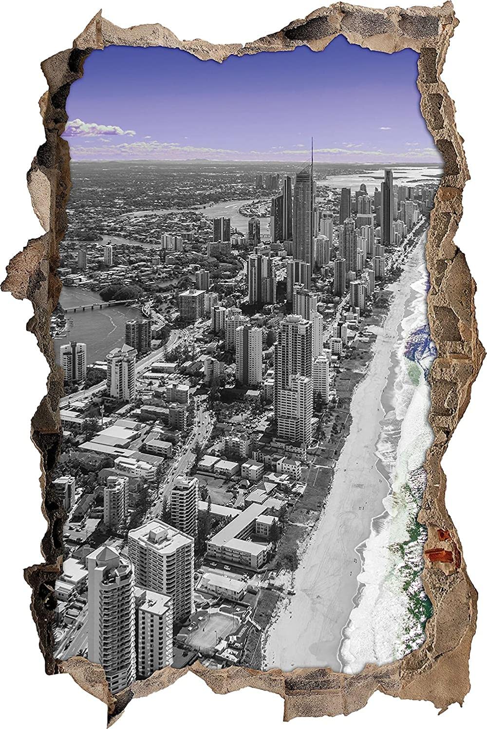 Sticker da muro,città,3D Adesivi da parete,Carta da parati,Decorazioni a parete cameretta 80x120cm