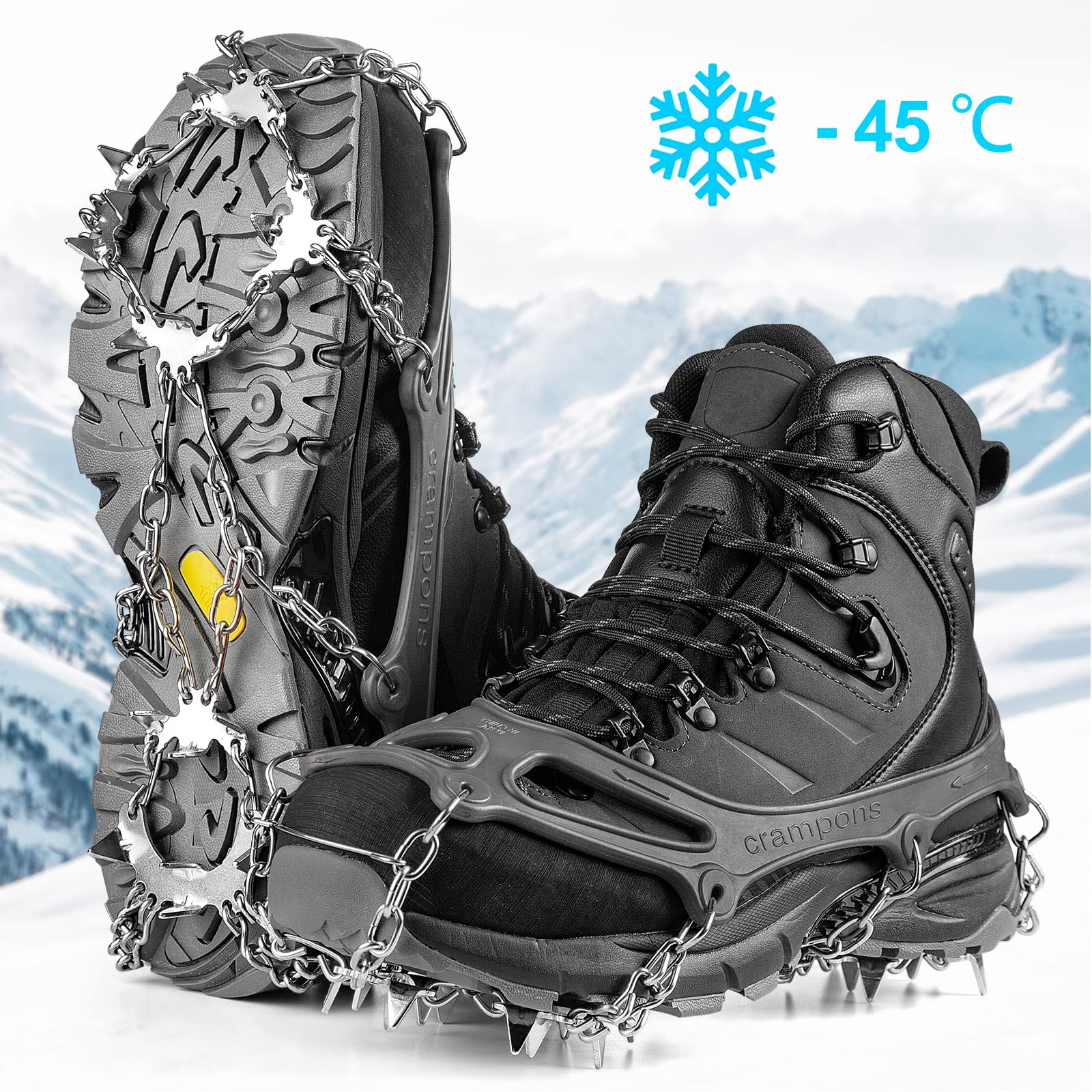 Ramponi Antiscivolo Da Ghiaccio Con 10 Punte In Acciaio - Taglie S-M-L-XL - TPE Resistente Al Freddo
