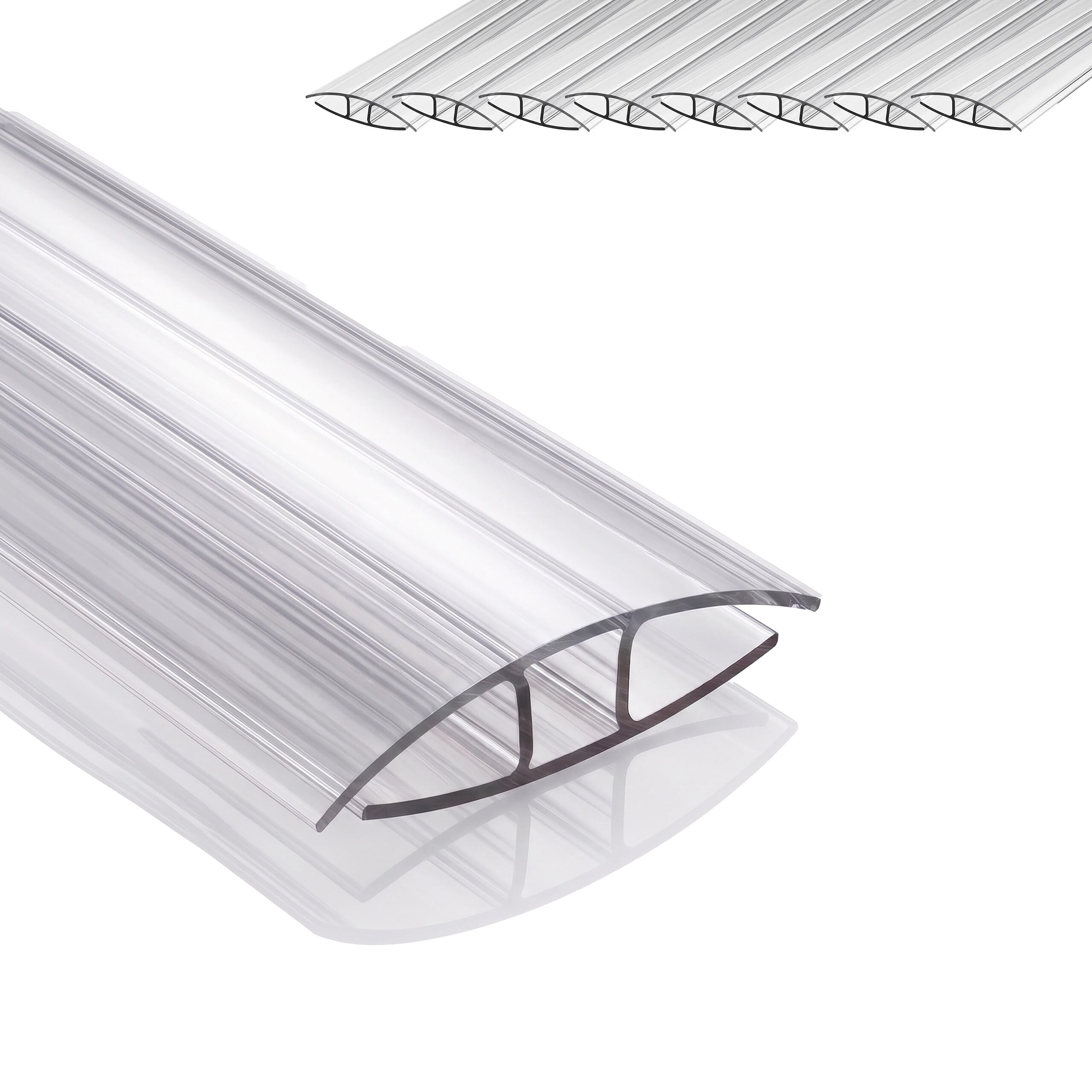 Relaxdays Profilo H per lastre alveolari 9 pz, 4–6mm, 121cm, Traspirante, UV e Esterno
