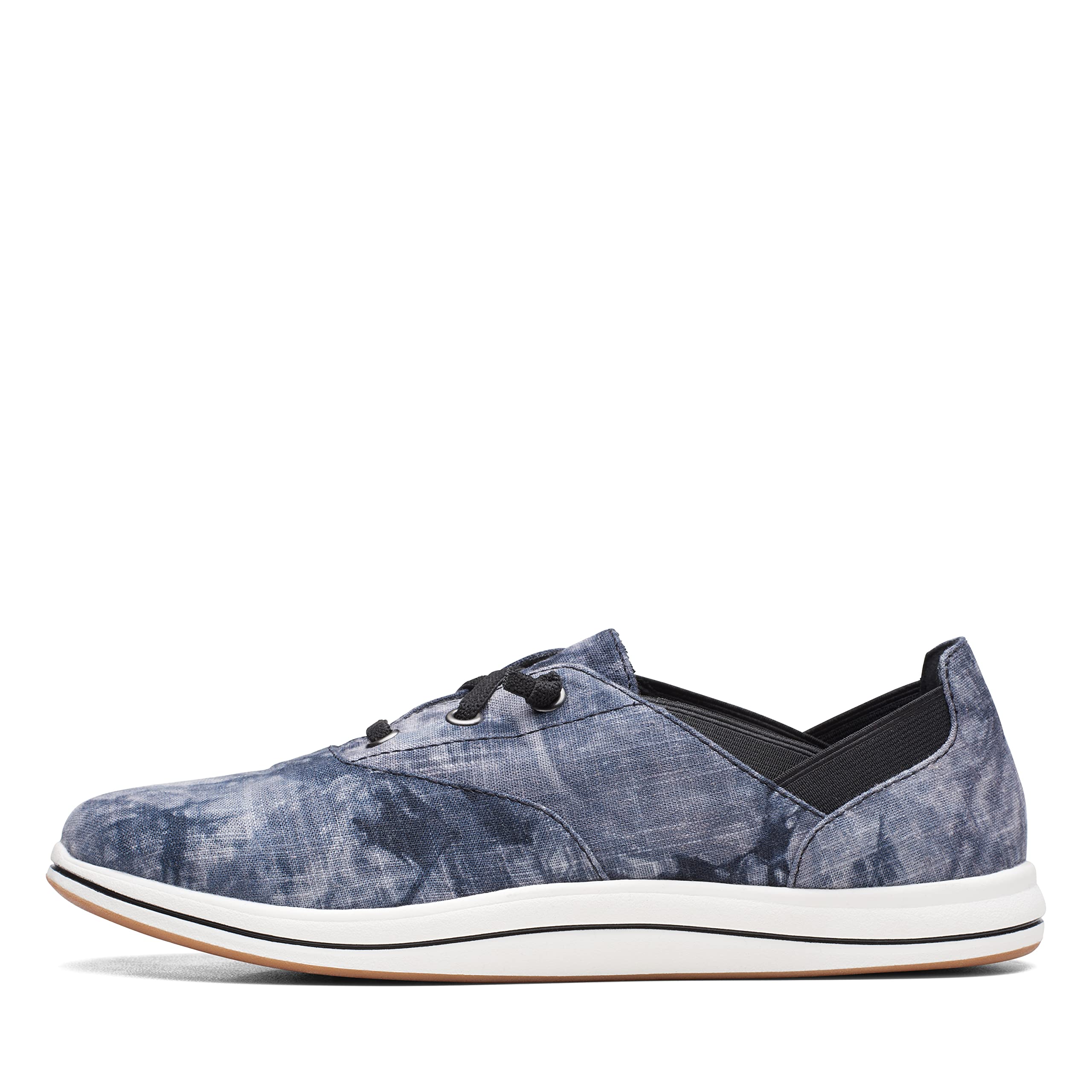 Clarks Breeze Ave II - Tenis para mujer, Negro/Blanco Textile, 7.5