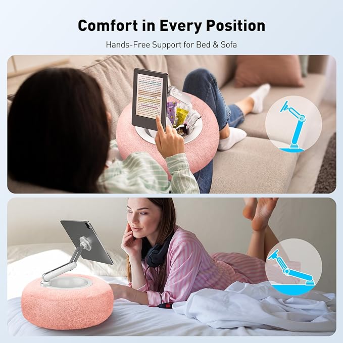 Soporte de Almohada para Tablet AboveTEK Magnético Rosa miniatura 2