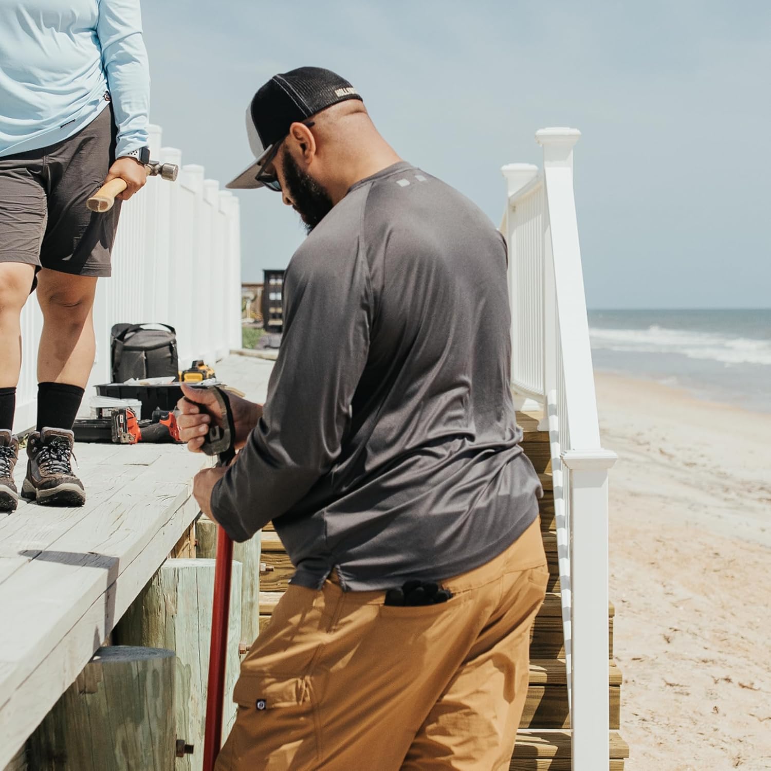 TRUEWERK B1 Sun Long Sleeve Tee for Men, Sun Protection Shirts, Moisture Wicking, UPF +50 Thermo Regulating Shirt - Image 3