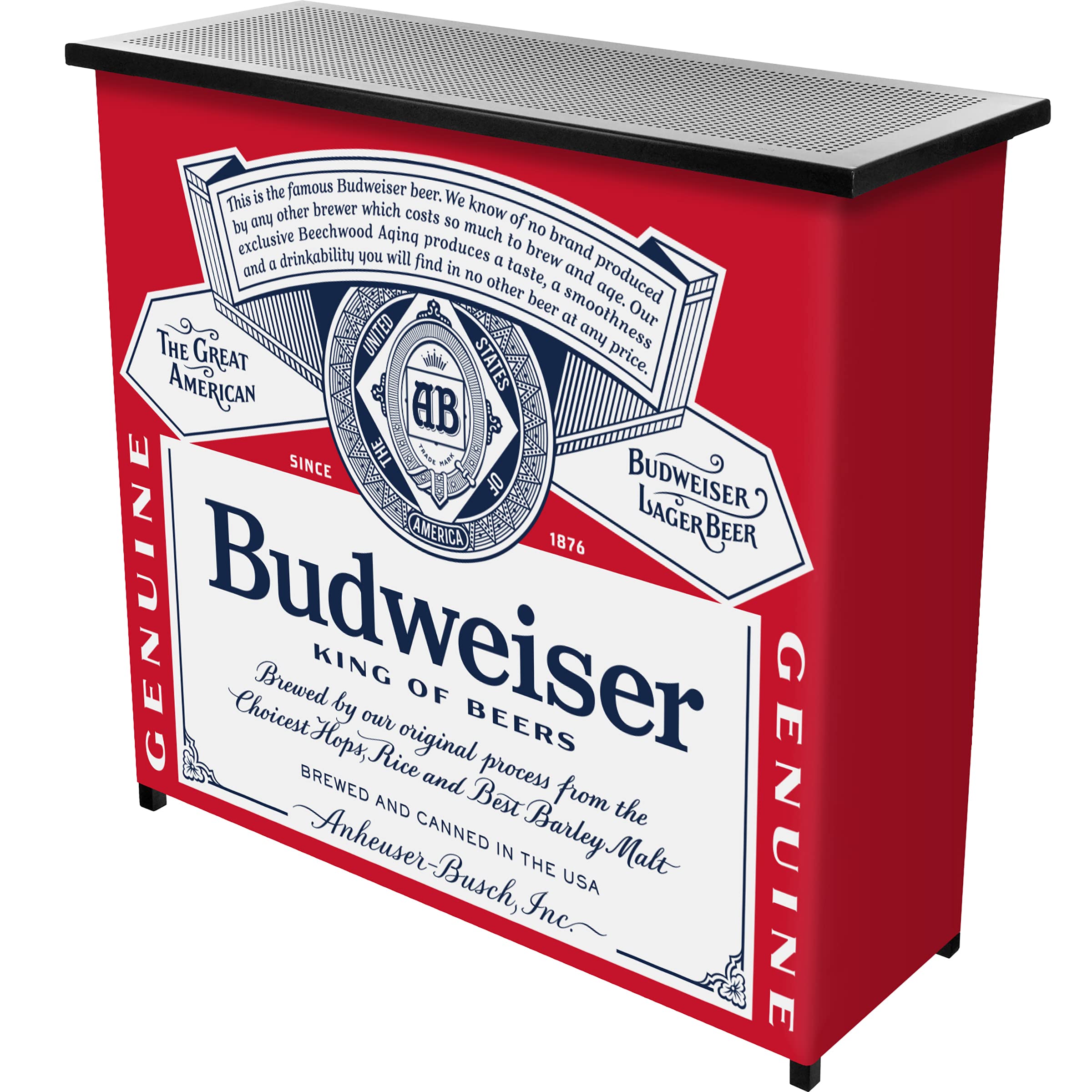 Trademark GlobalBudweiser Label Design 2-Shelf Portable Bar, Red