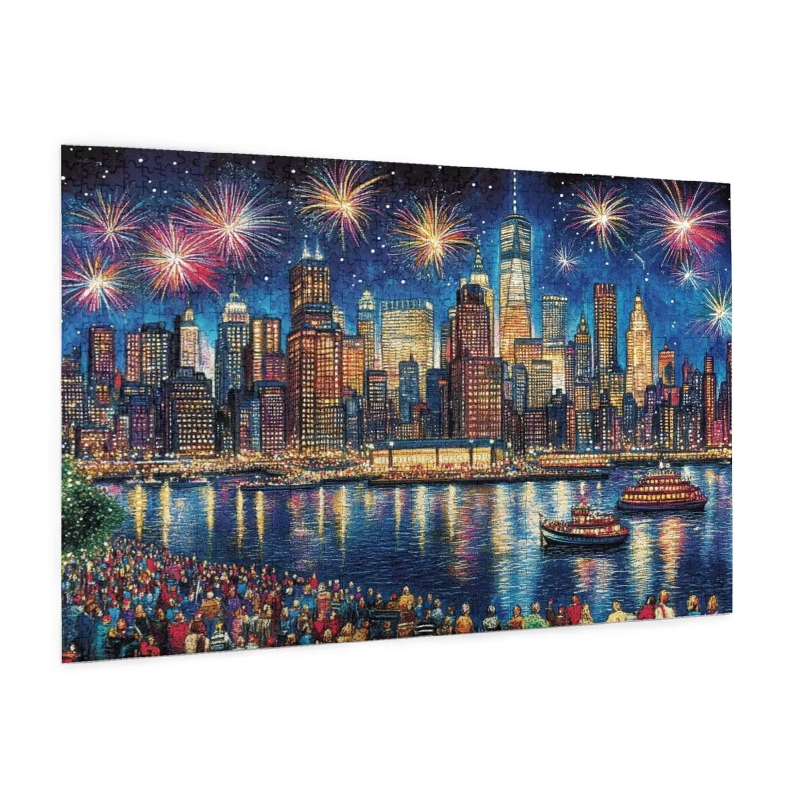 Miasto Puzzle 5000 Pieces Krajobraz Puzzle Dorośli Początkujący z pudełkiem prezentowym, DIY Interaktywna Puzzle Rodzinna wymagająca gra, Relief Relief Home Wall Decor Art Prezent dla mężczyzn 100 x