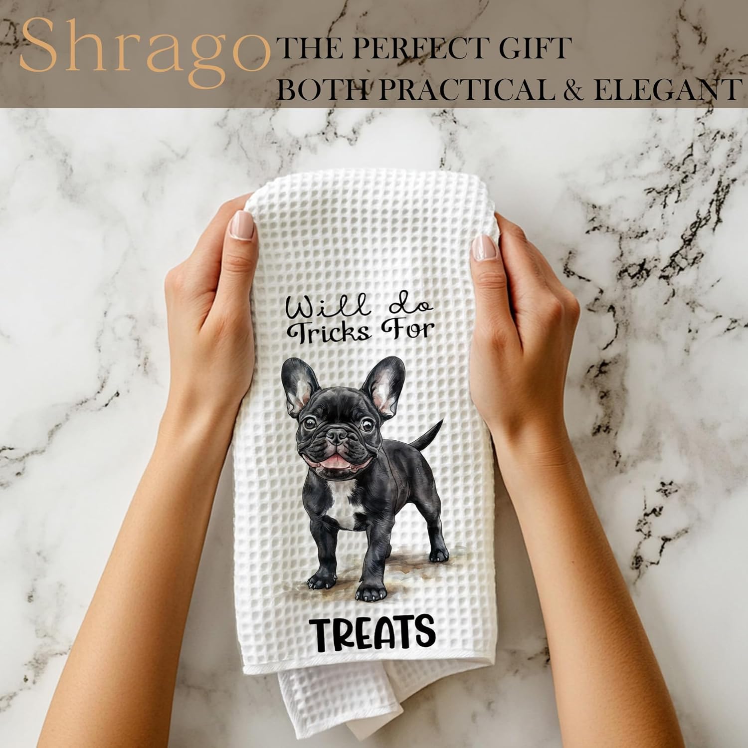 Funny French Bulldog Kitchen Towels, French Bulldog Gifts for Women Men Dish Tea Towels, Gifts for Frenchie Lovers Decorative Hand Towel for Bathroom Decor, 16x24 Inch - Image 7