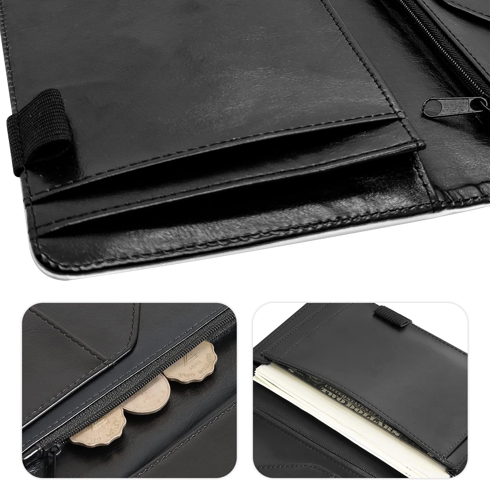 Tucocoo Lovely Server Books For Waitress - PU Leather Waiter Book Server Wallet With Zipper Pocket, Fruits Print Waitress Book&Waitstaff Organizer With Money Pocket Fit Server Apron 7.9 X 5 Inches