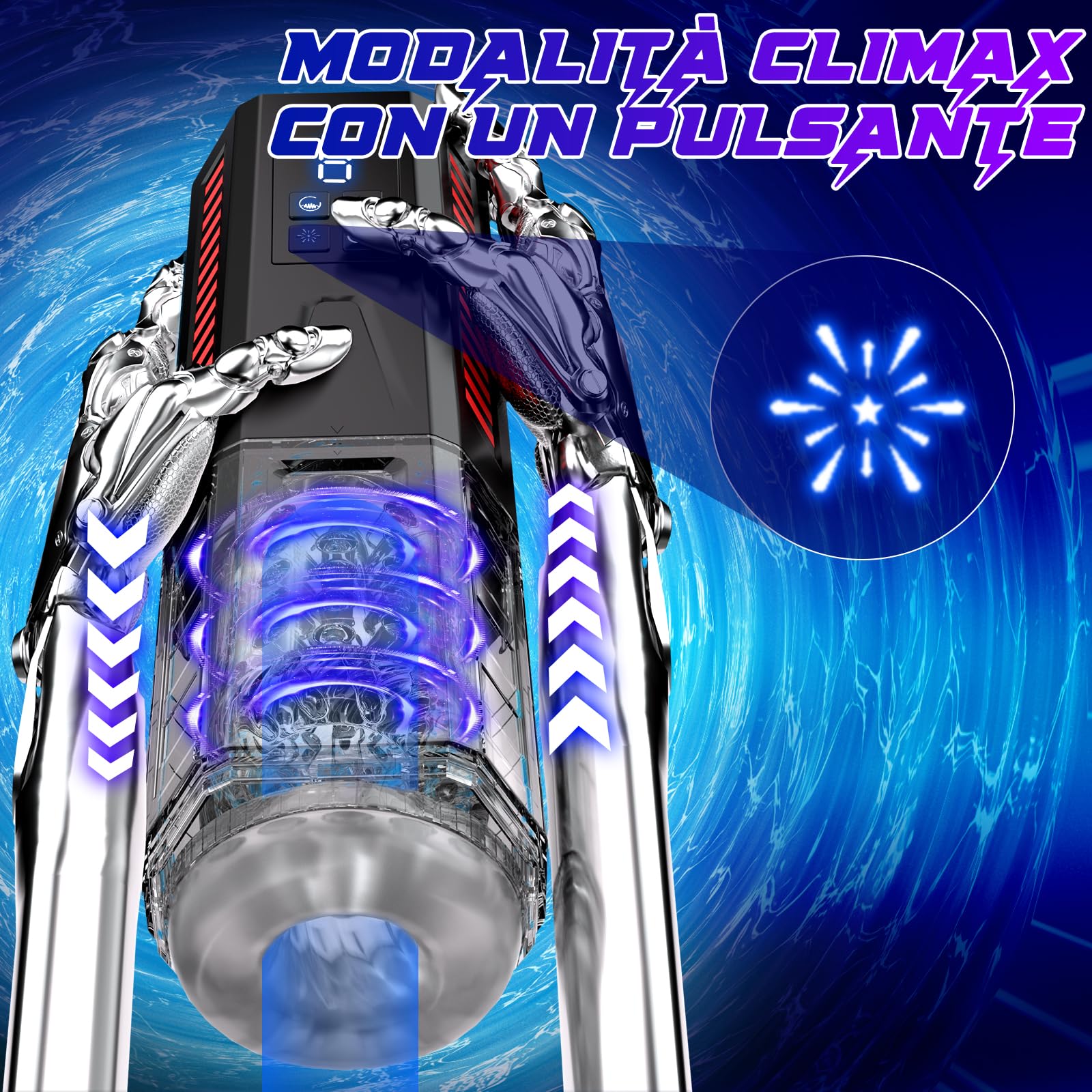Masturbatore Uomo Sex Toys per Uomini - Masturvatore per Uomo Eletrico LED con 7 Vibrazione e Telescopico e Rotante, Masturbatore Maschile Automatico Sexy Toys con Vagina Finta 3D e Anelli per il Pene