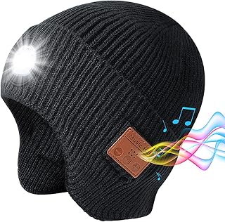 Gorro Bluetooth con auriculares ligeros e inalámbricos, micrófono integrado y altavoces estéreo mejorados con música