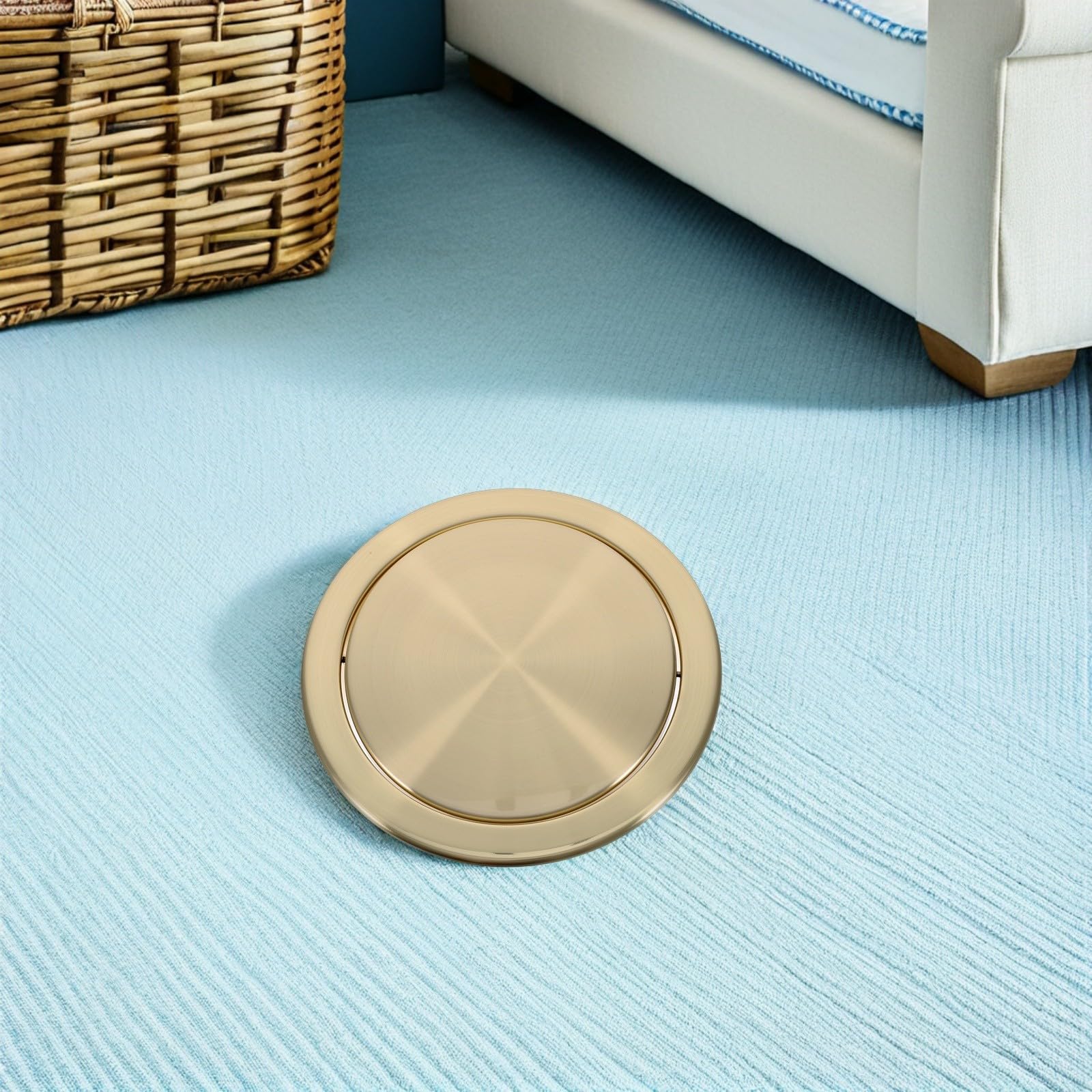 Ciieeo Tapa Empotrada de Acero Inoxidable Solapa Abatible para Cubo de Basura de Cocina y Baño, Diseño Moderno Bordes Suaves para Uso Comercial