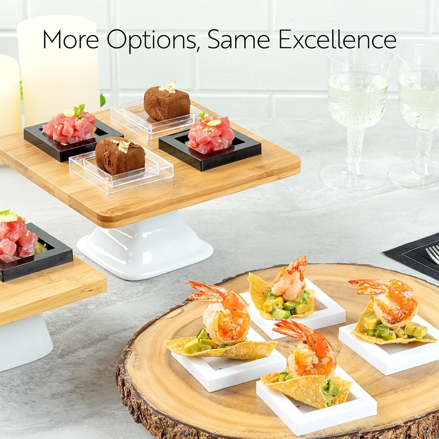 Restaurantware 2.5 x 2.5 Inch Dessert Plates 100 Disposable Appetizer Plates - For Cold Foods White Plastic Mini Serving Plates Serve Appetizers Or Desserts For Buffet Or Catered Events