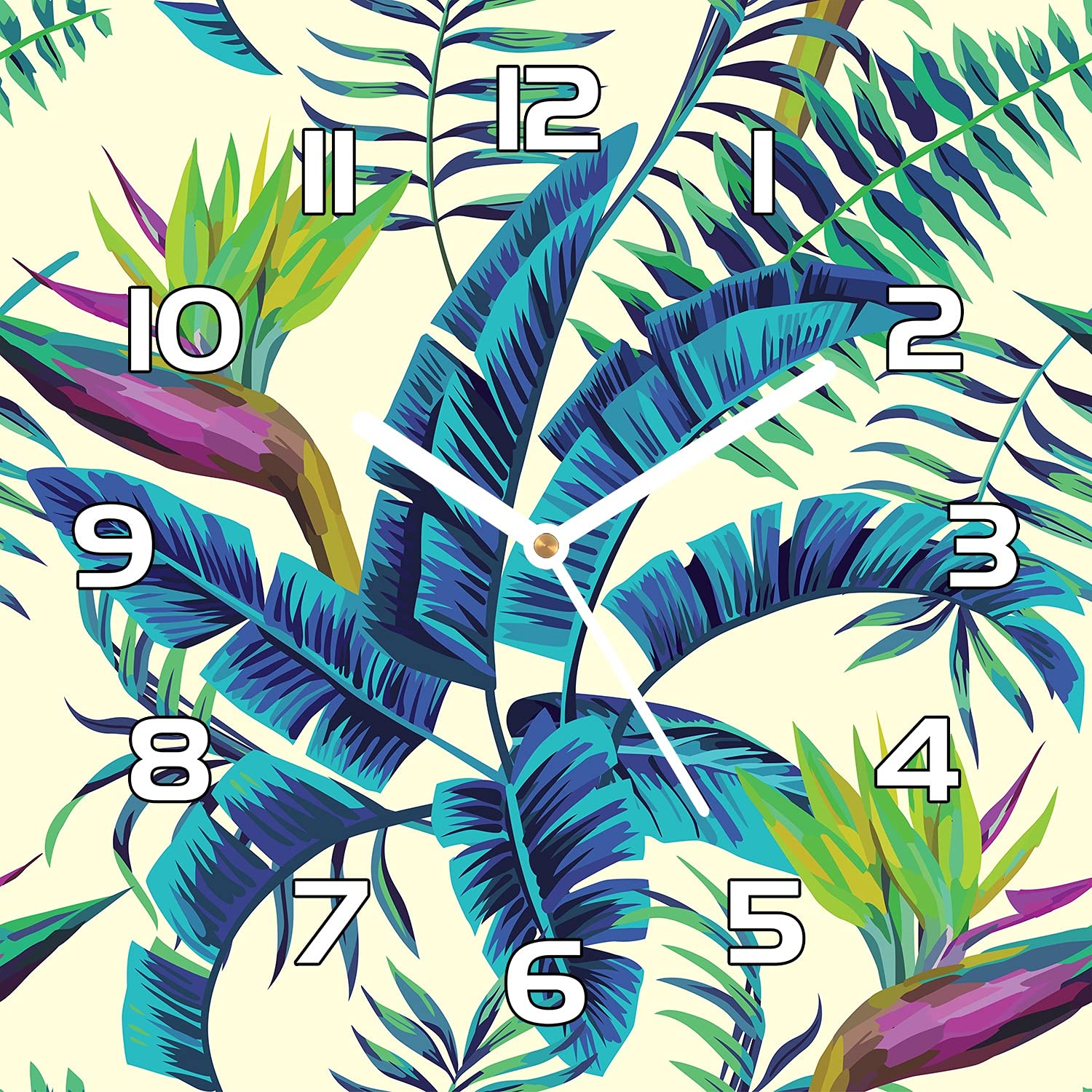 Horloge en verre exotique 30x30 cm : l'accessoire idéal pour décorer votre salon chaleureux