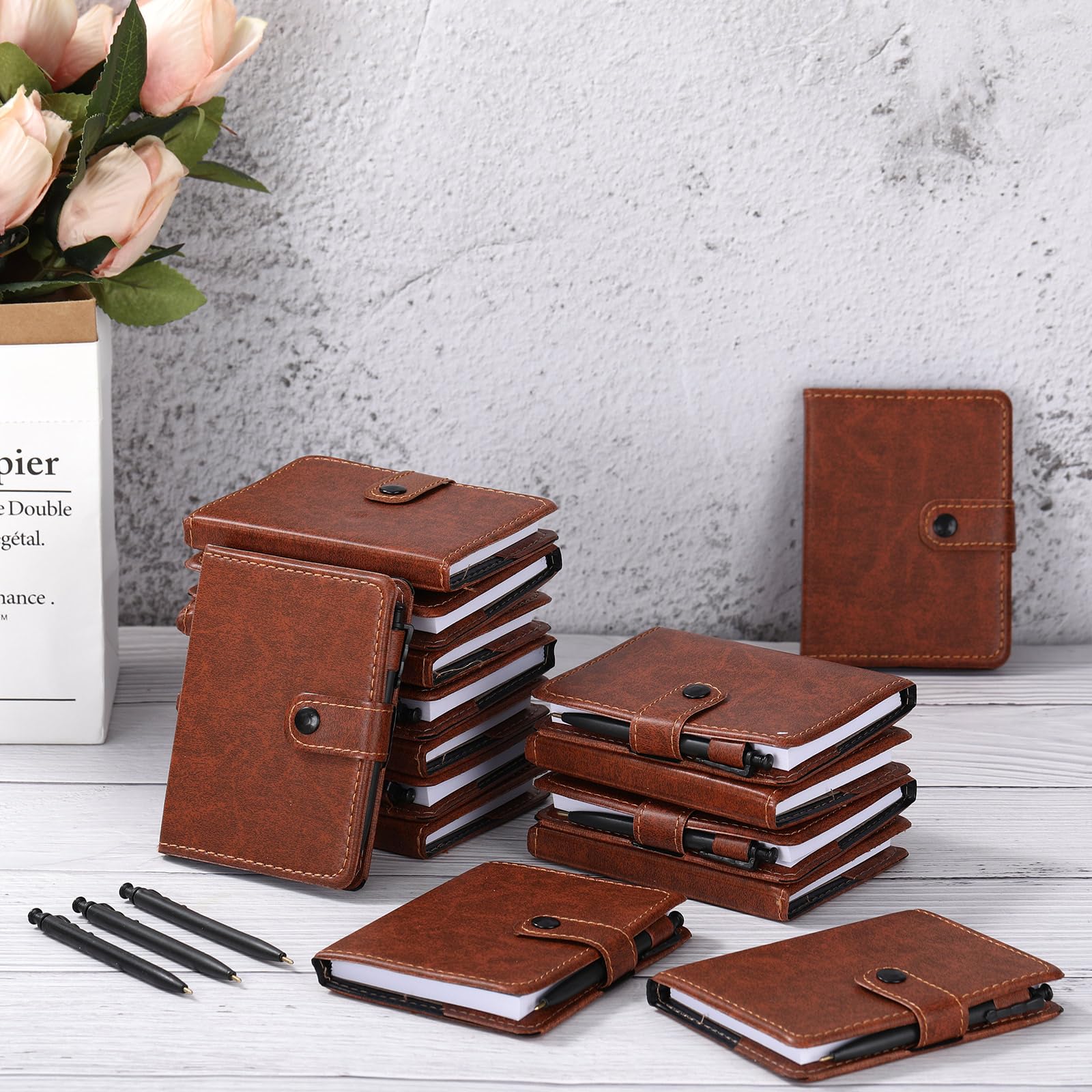 Spakon Lot de 20 carnets de voyage vintage en cuir synthétique avec stylo, cadeaux de reconnaissance des employés, cadeaux pour école, étudiant, enseignant, bureau, équipe, collègue, infirmière