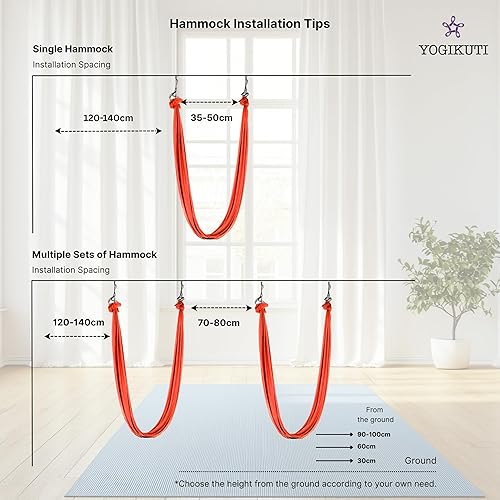 Vista 8 de Yogikuti Yoga aéreo: hamaca de yoga voladora prémium para relajación, estiramiento, reducción del estrés y dolor de espalda