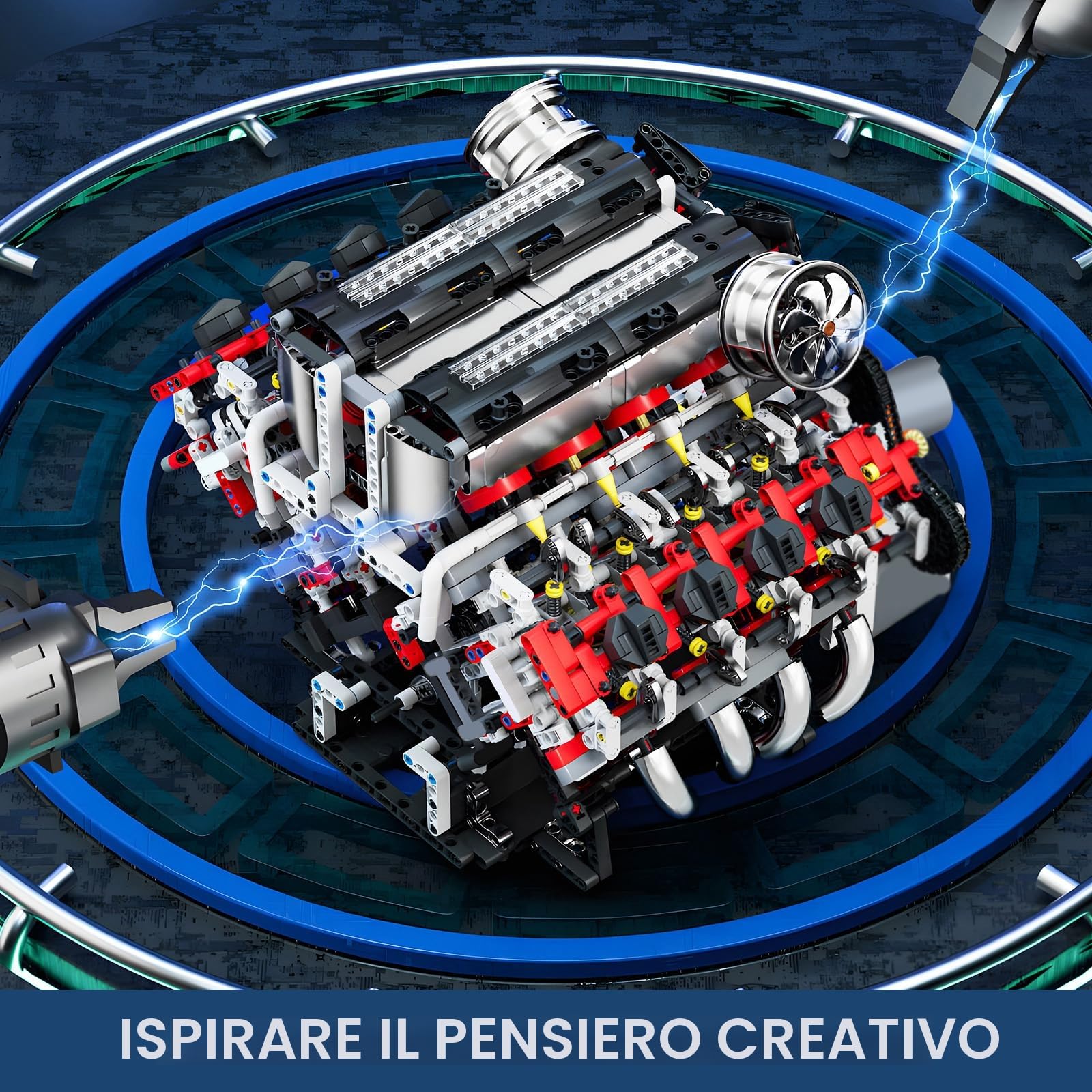 Mould King 10130 Kit di Costruzione Motore V8 F488 - Modello di Blocchi di Serraggio Con Motore Funzionale per Adulti (2718 Pezzi)