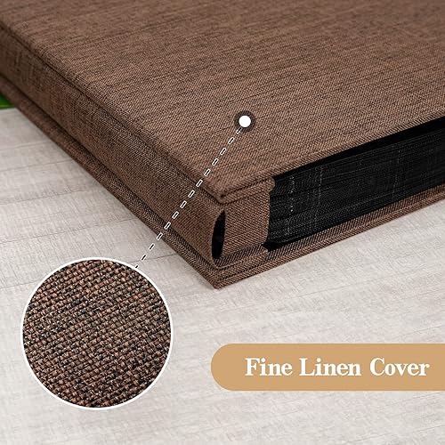 Miniatura 45 de potricher Álbum de fotos pequeño para 4 x 6 pulgadas, 300 fotos, cubierta de lino, libro de fotos para familia, boda, aniversario y bebé (negro)