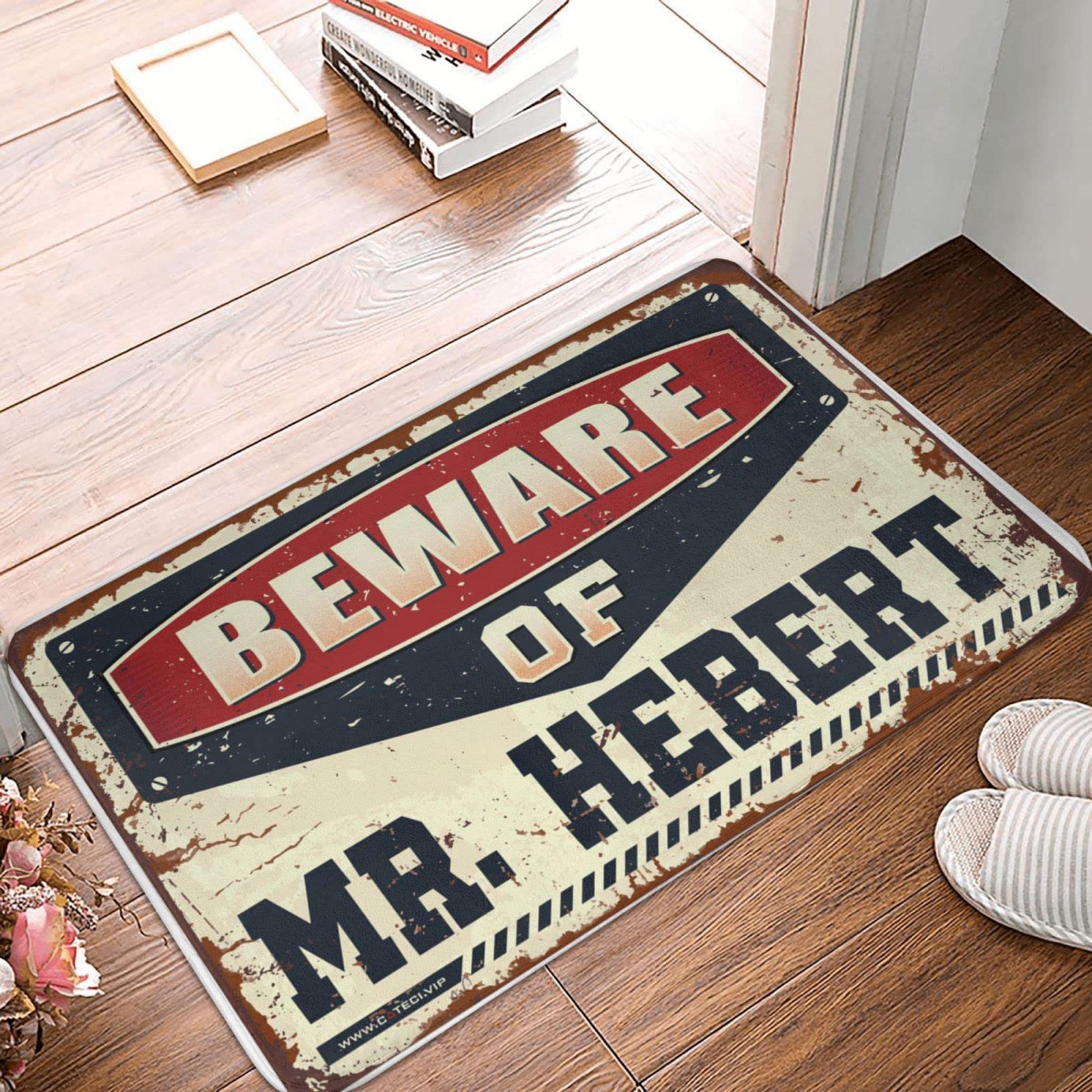 Paillasson drôle de ferme Méfiez-vous de M. Hebert tapis d'extérieur 50x80 cm
