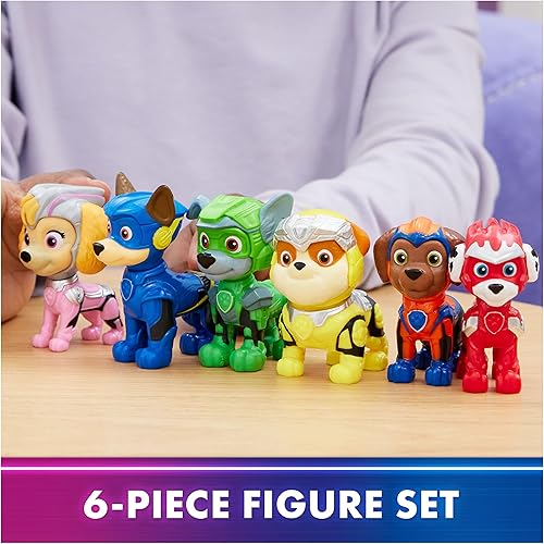 Miniatura 4 de Paw Patrol The Mighty Movie, paquete de regalo de figuras de juguete, con 6 figuras de acción coleccionables, juguetes para niños y niñas a partir