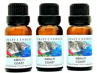 Crazy Candles Amalfi Coast 3 Bottles 1/2 Fl Oz Each (15ml) Premium Grade Scented Fragrance Oil (Italian Aroma of Freesia, Lavender and Lime)