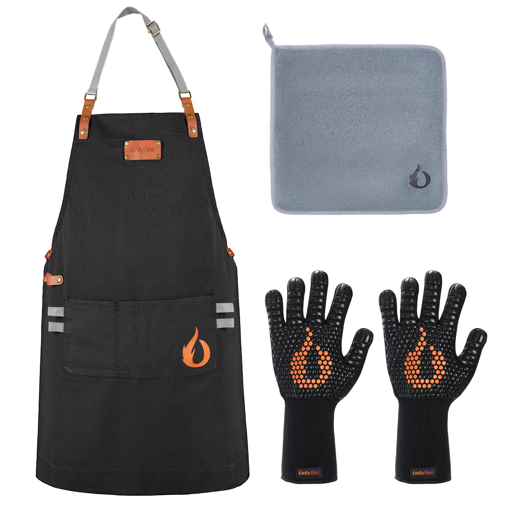 onlyfire Grembiule Regolabile con 2 Tasche, Grembiule da Cucina