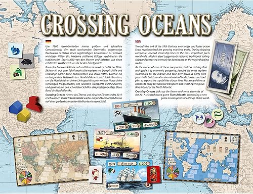 Miniatura 3 de Rio Grande Games Crossing Oceans - Juego de mesa con temática económica, juego de mesa de estrategia marítima del siglo XIX, juegos de PD, juegos de