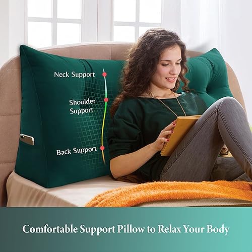 Miniatura 2 de Almohada de cabecera grande con cuña para reposo en cama, almohada de lectura, almohadas triangulares, cabecero triangular, almohada de cuña,