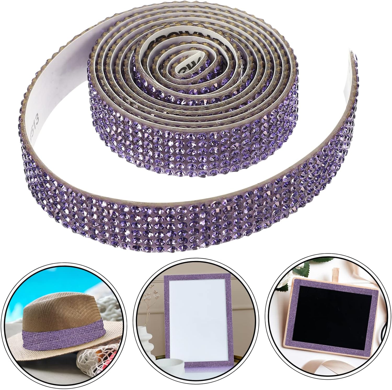 DIY Rhinestone Applique Patches for Dress Belts 4 Rolls of Adhesive Backed Sparkly Rhinestone Strips for Bridal and Craft Projects