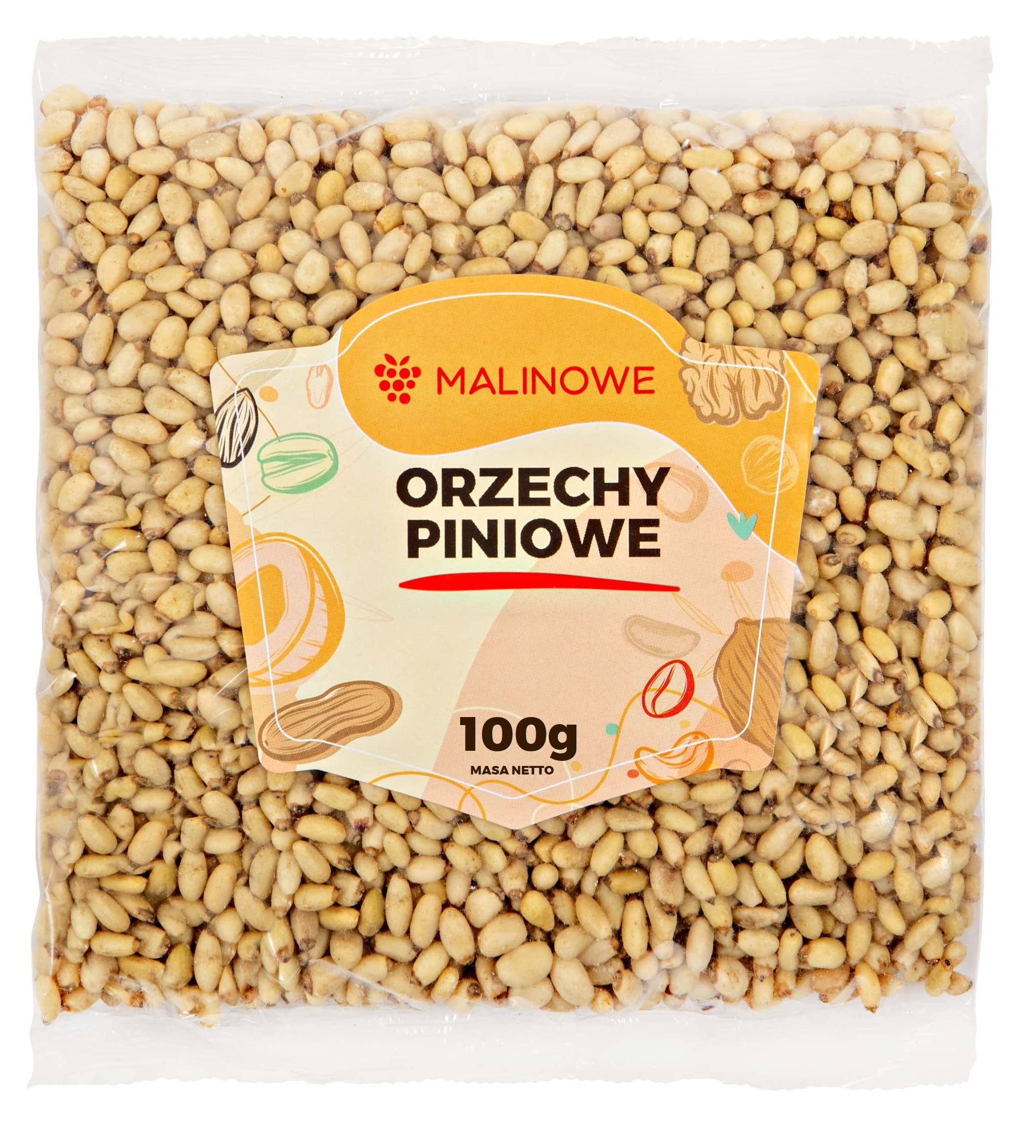 Malinowe ORZECHY PINIOWE 100g Pini Premium