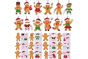 72-Piece Christmas Ornament Crafts DIY Gingerbread Man Ornament Kit