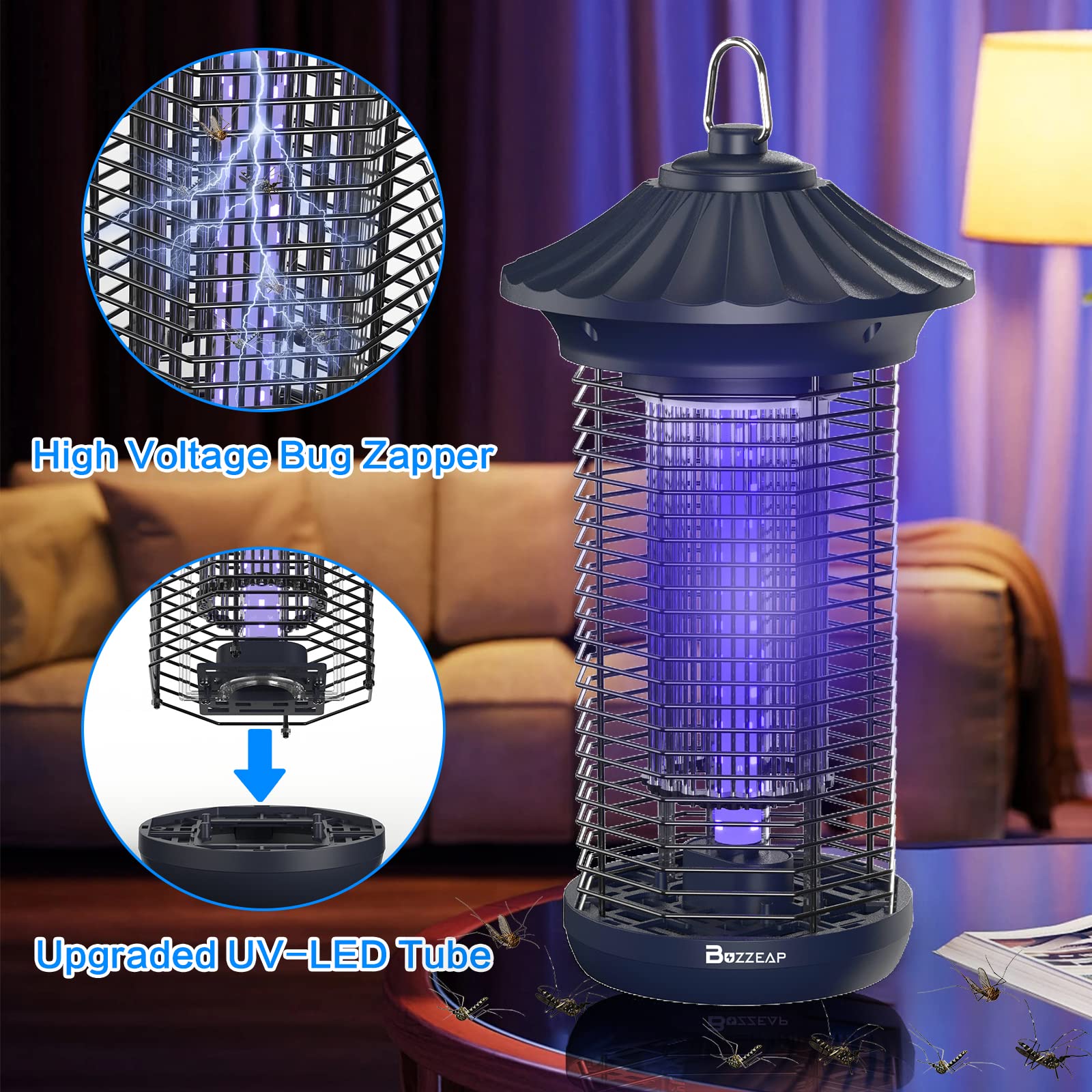 4200V 20W Lampada Antizanzare, elimina insetti e mosche, impermeabile IPX4, insetticida a LED per uso interno/esterno, antizanzare, mosche, falene, adatto per la casa