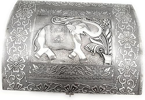 Miniatura 2 de Artist Unknown Cofre de aluminio Oduduwa - Vintage, plata, 8.5 pulgadas