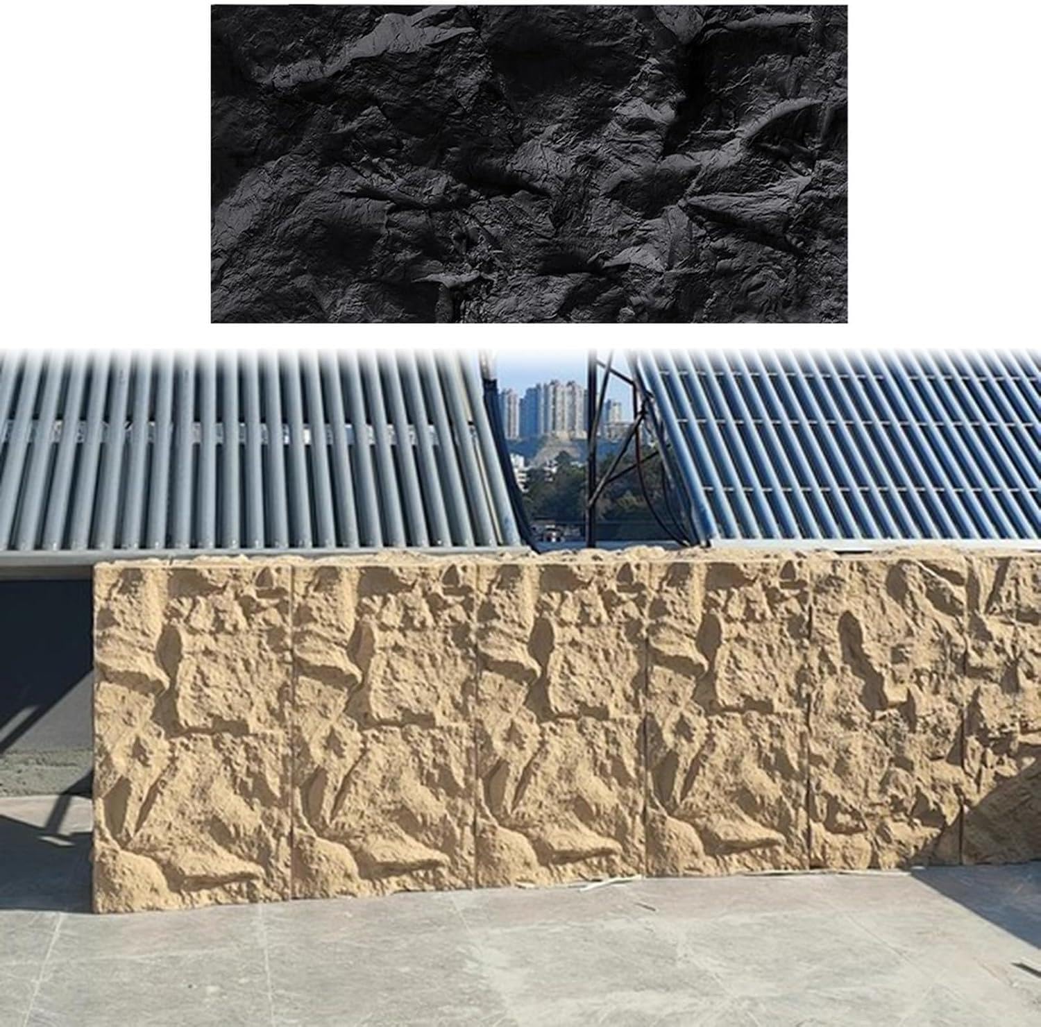 Paneles de Pared 120x60cm, Decorativa de Piedra de PU 1/3/5/8/10