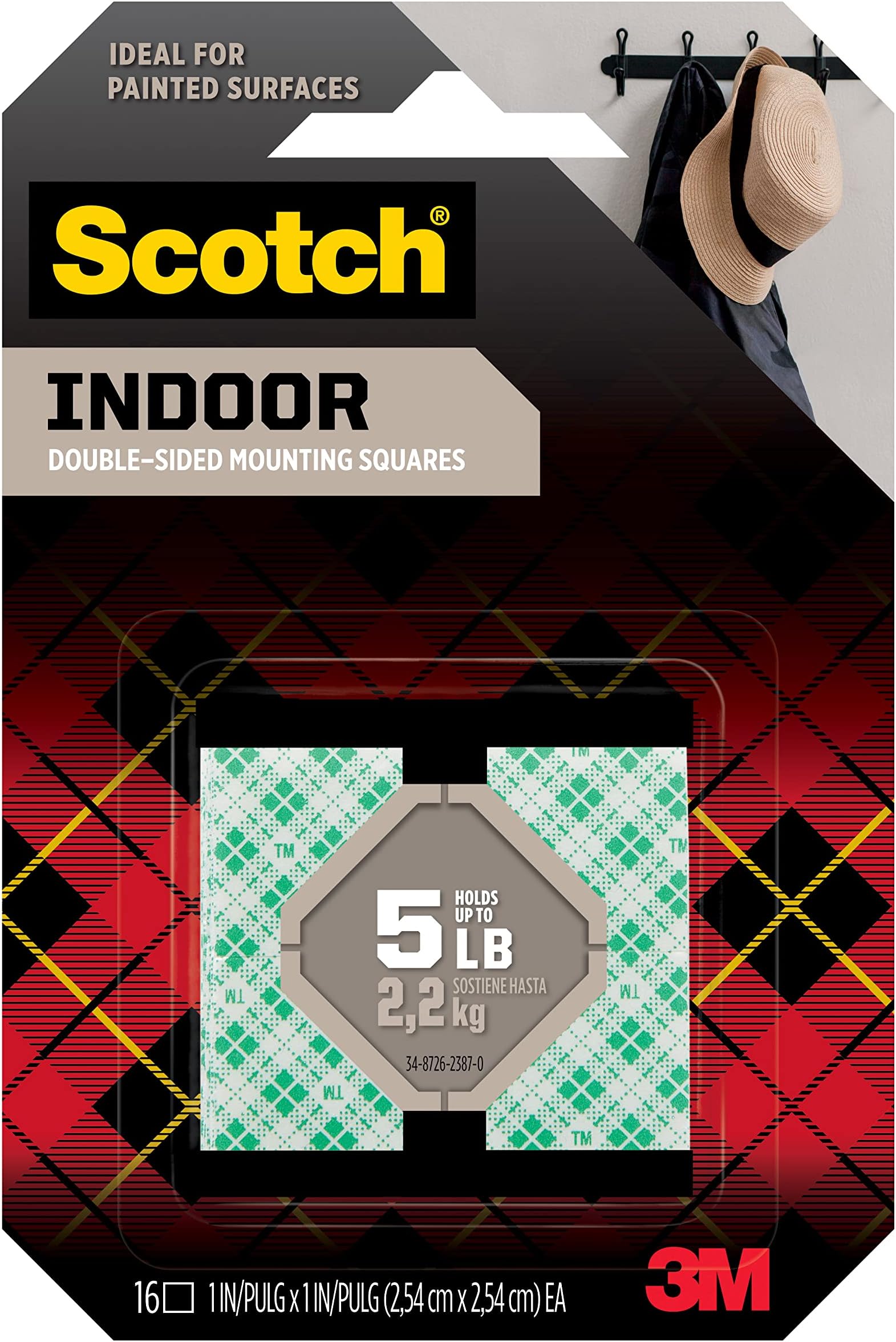 Scotch 25.4 x 25.4mm Permanent Mounting Squares (16 Squares Per Pack), 111